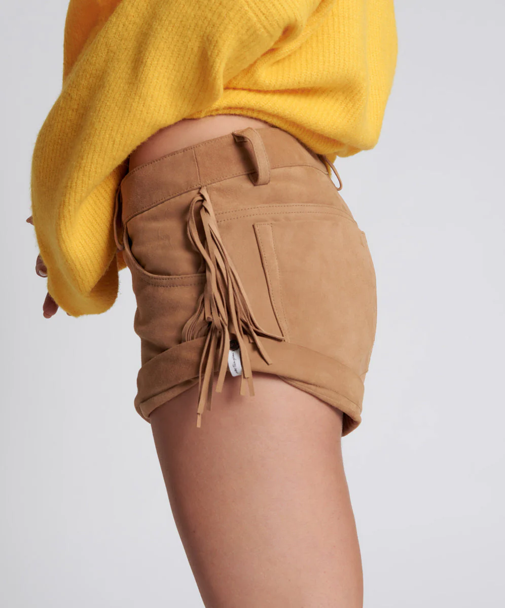 FRINGED BANDITS LOW WAIST SUEDE SHORT - Image 3