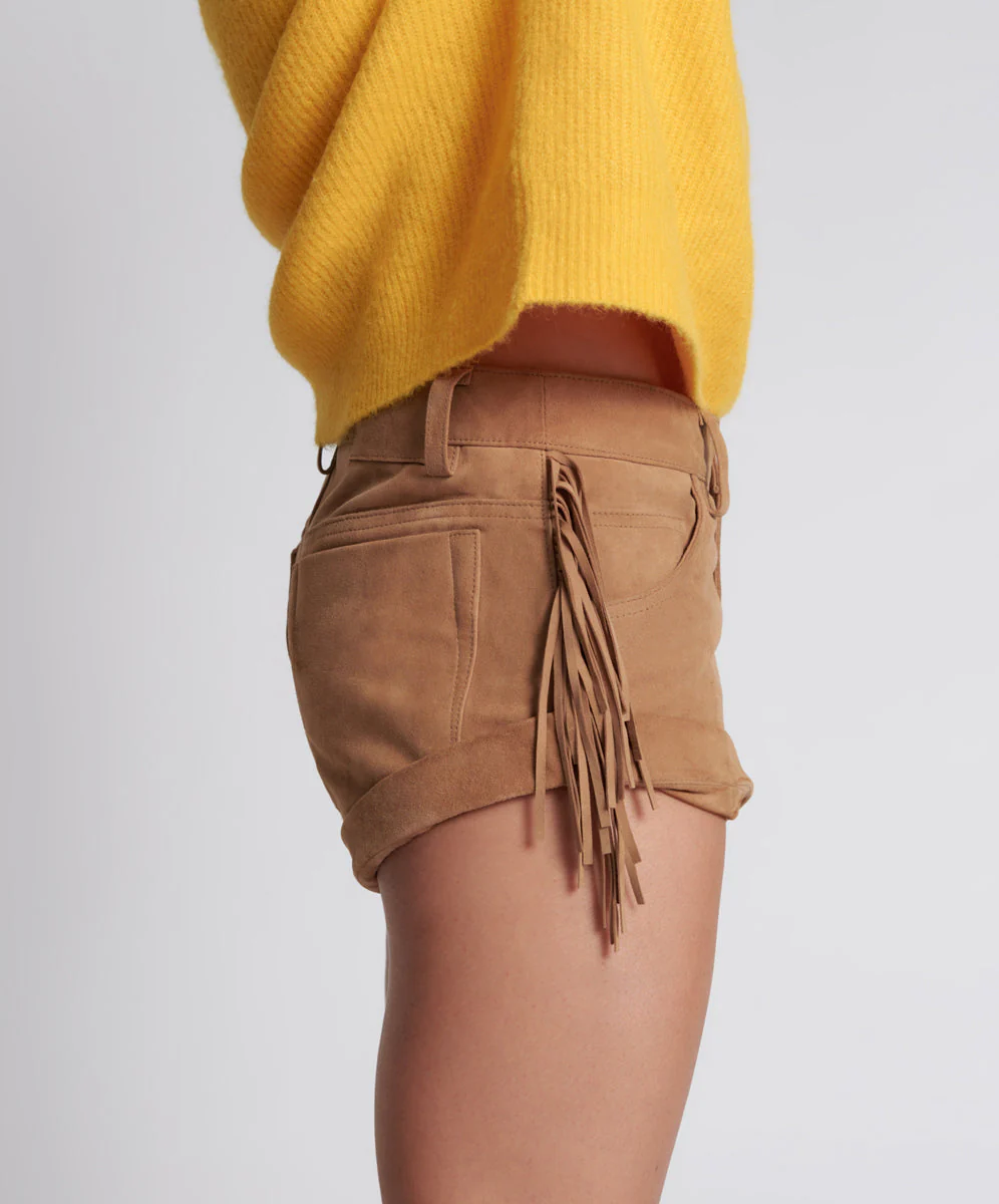 FRINGED BANDITS LOW WAIST SUEDE SHORT - Image 5