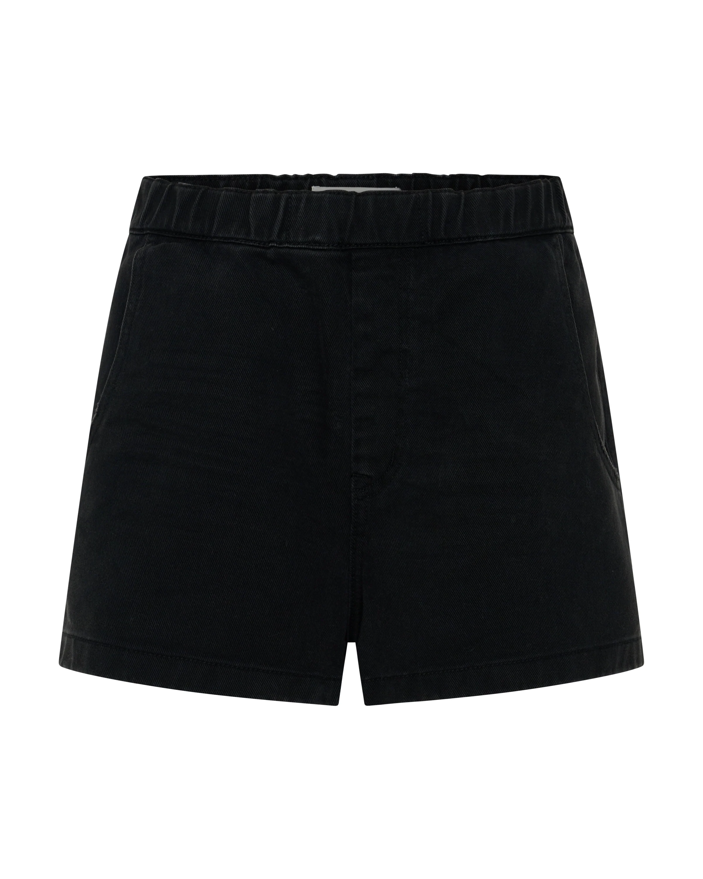 Funks High Waist Elasticated Denim Shorts - Smokey Black - Image 7
