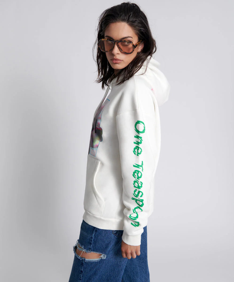 Get Physical Oversized Sweater Hoody - White - Image 3