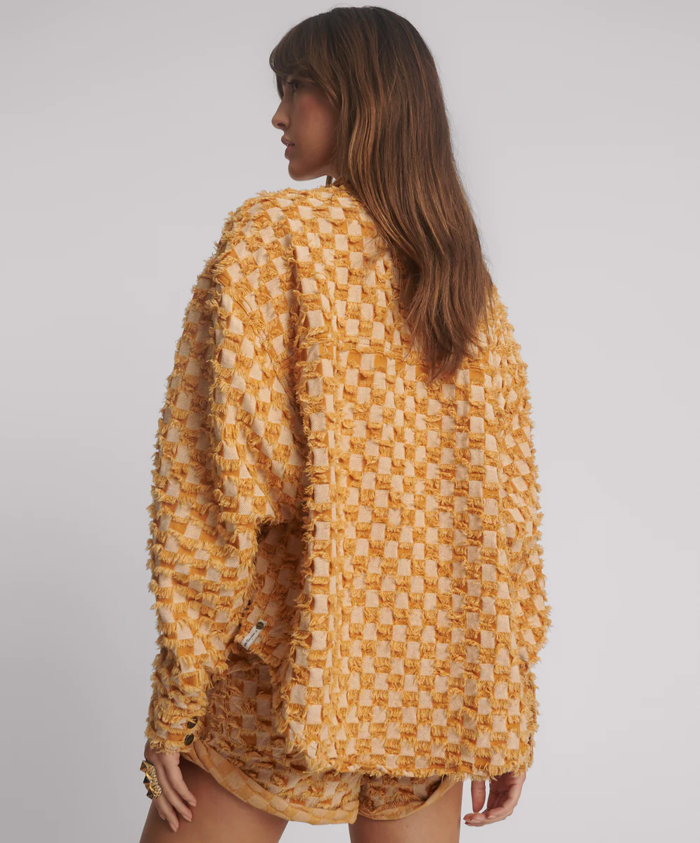 Gingham Daria Shacket - Yellow - Image 2