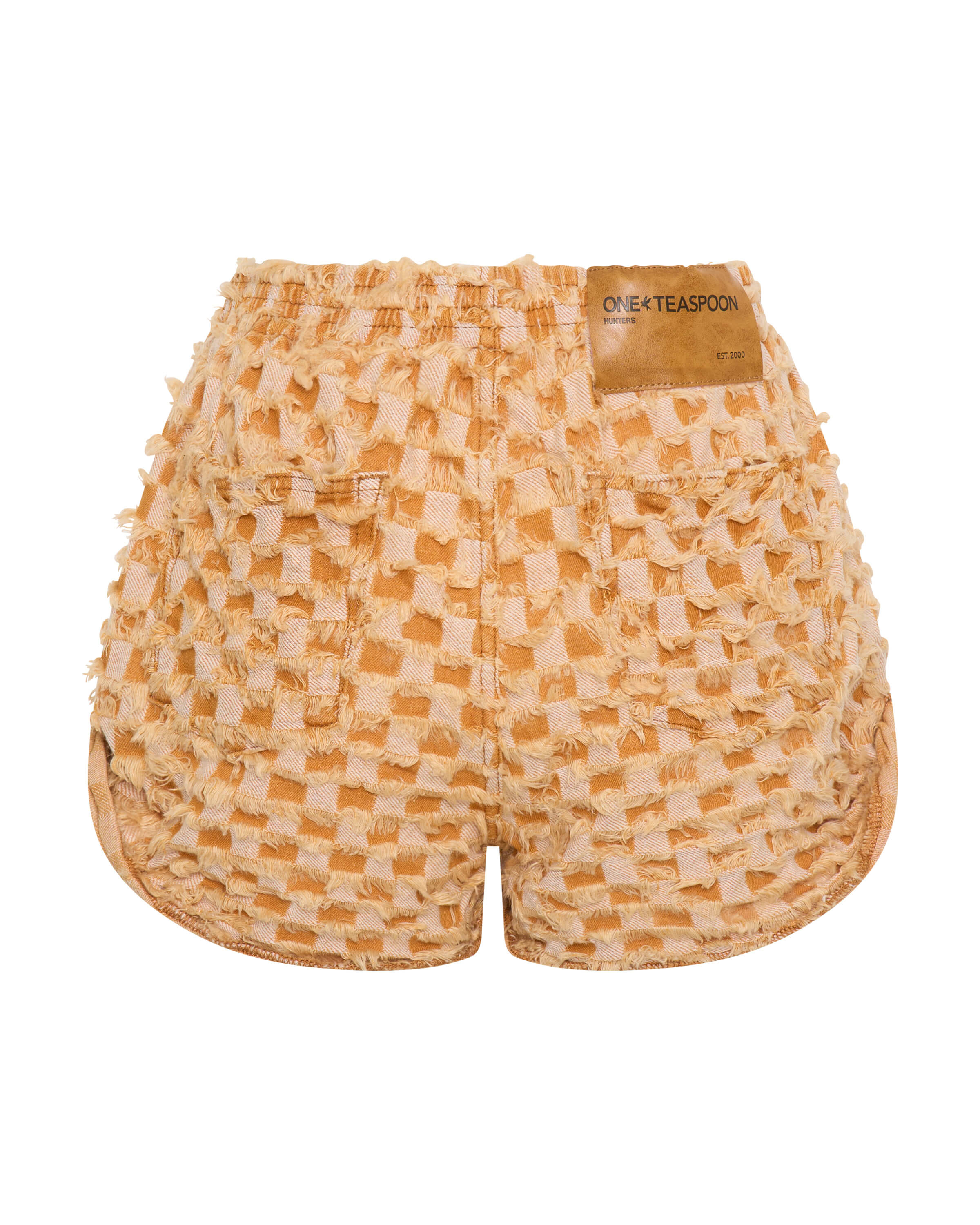 Hunters Mid Waist Boyfriend Elasticated Gingham Shorts - Yellow - Image 9