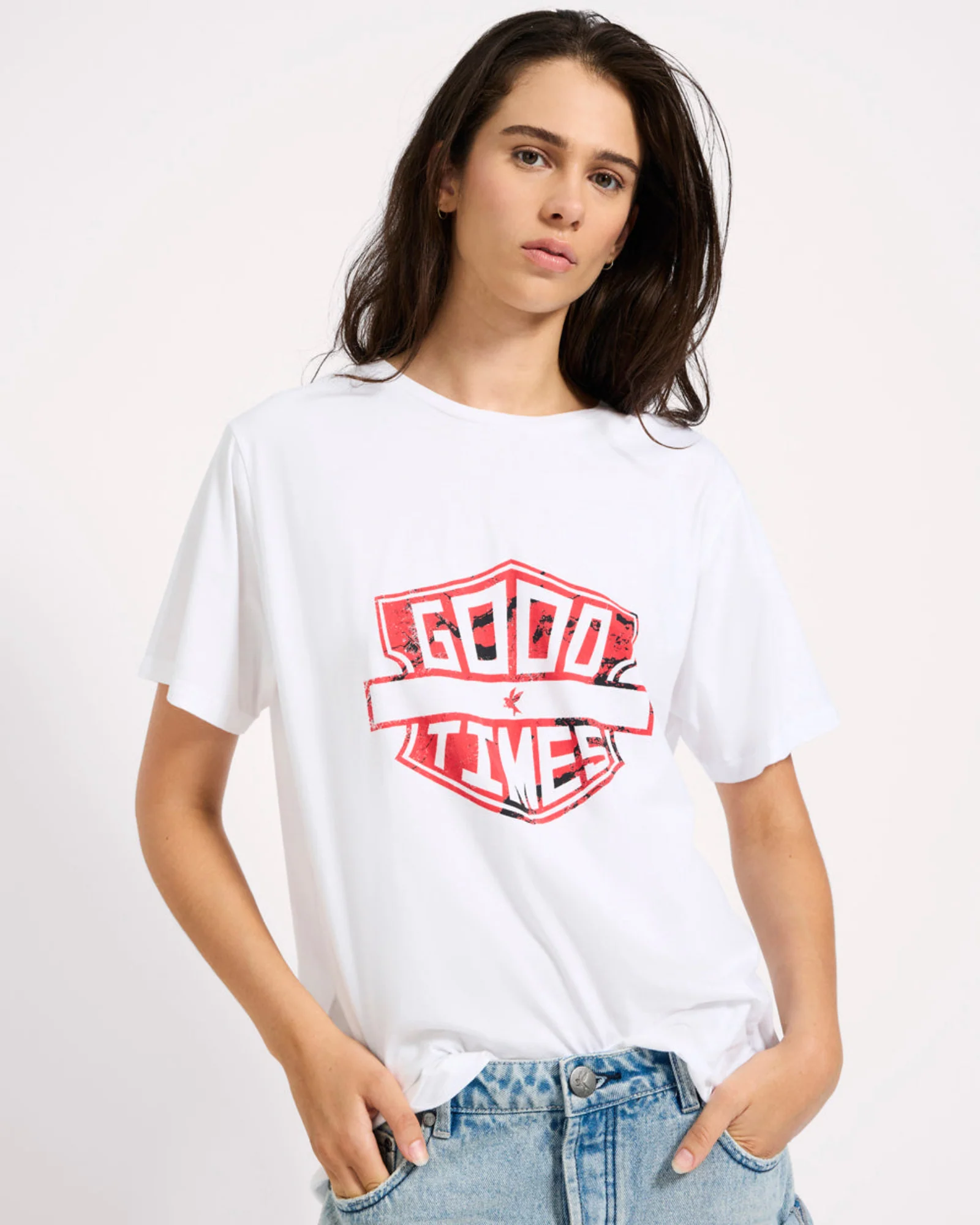 Good Times Boyfriend Tee - White - Image 7