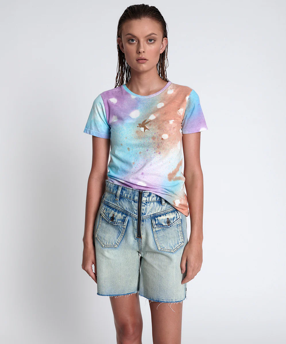 GRAFFITI TIE DYE ORGANIC FITTED TEE