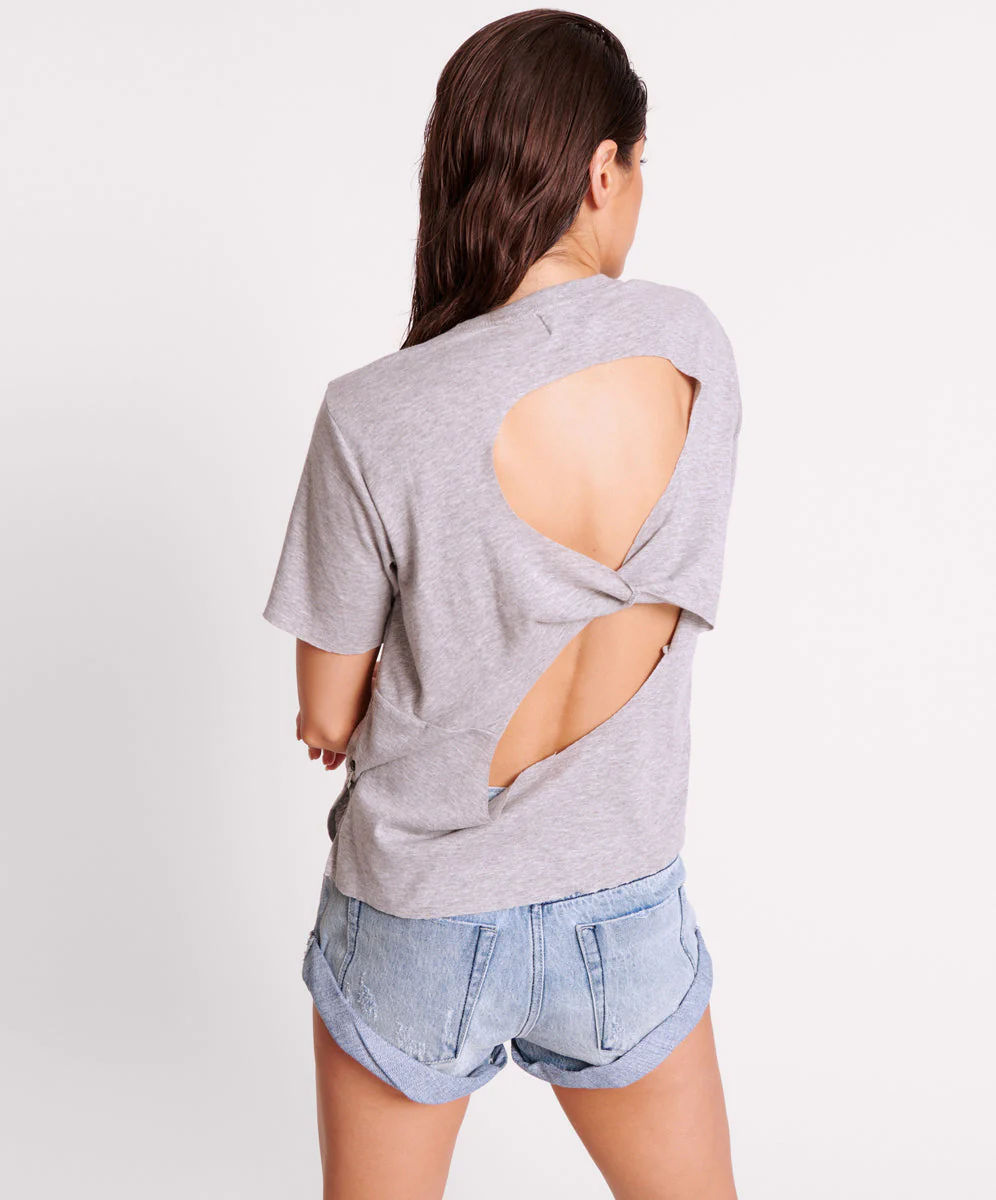 GREY MARLE LUCKY 8 BOYFRIEND TEE - Image 3