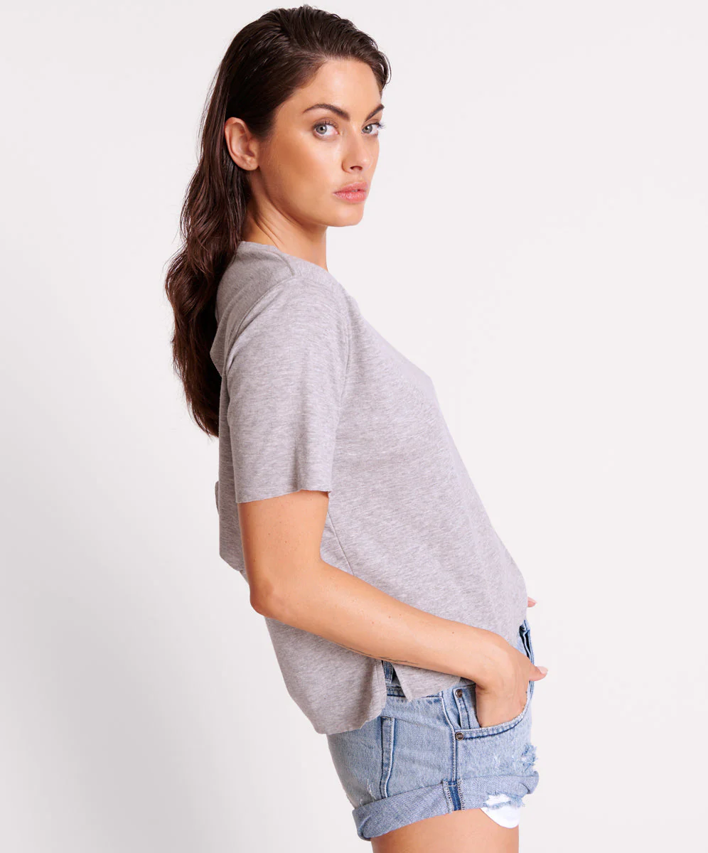 GREY MARLE LUCKY 8 BOYFRIEND TEE - Image 4