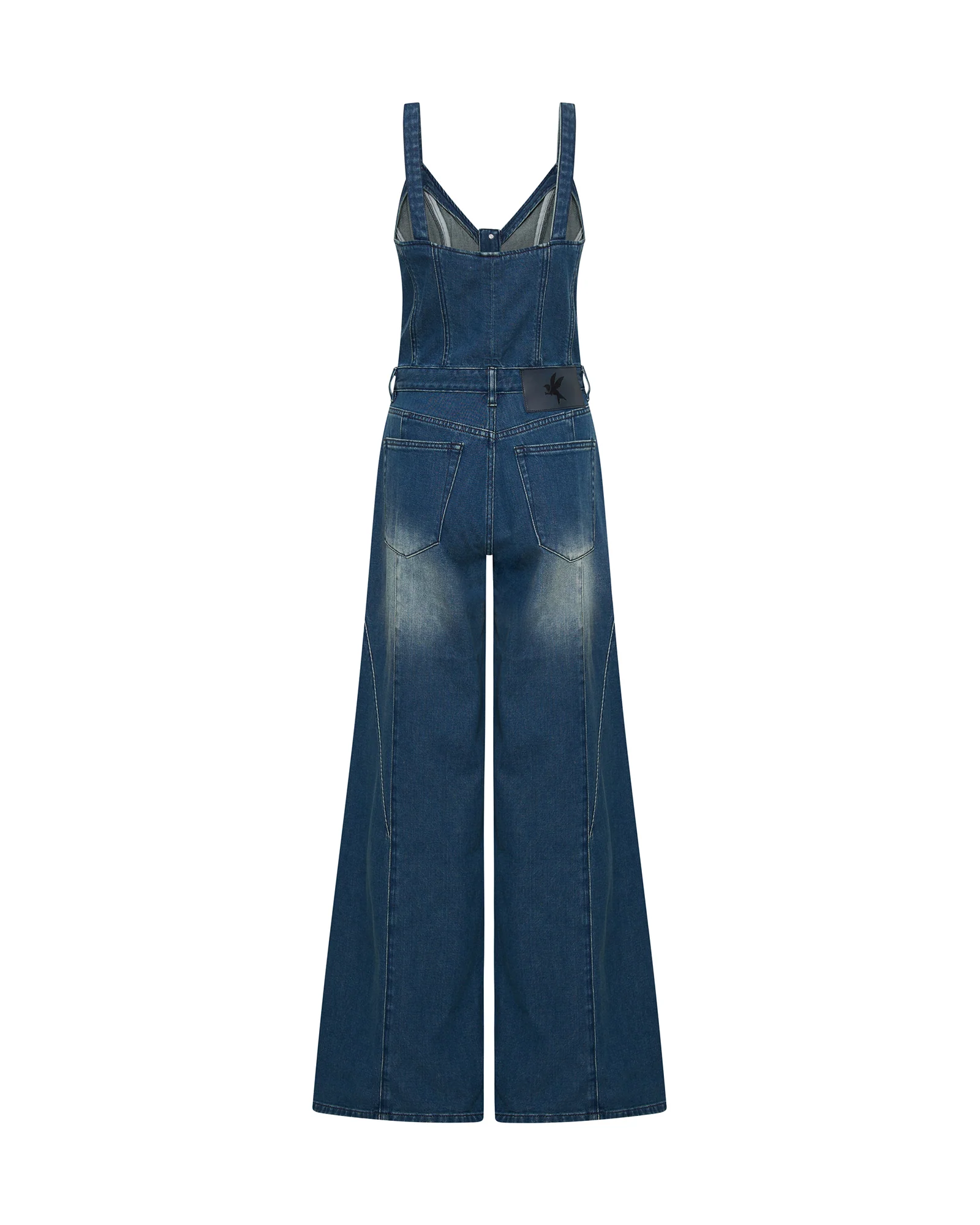 Freida Fit N Flare Denim Jumpsuit - Gritty Blue - Image 7