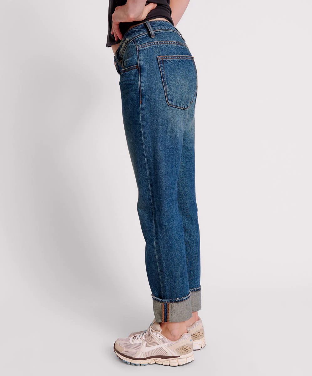 GRITTY BLUE TRUCKERS LOW WAIST STRAIGHT LEG JEANS - Image 3