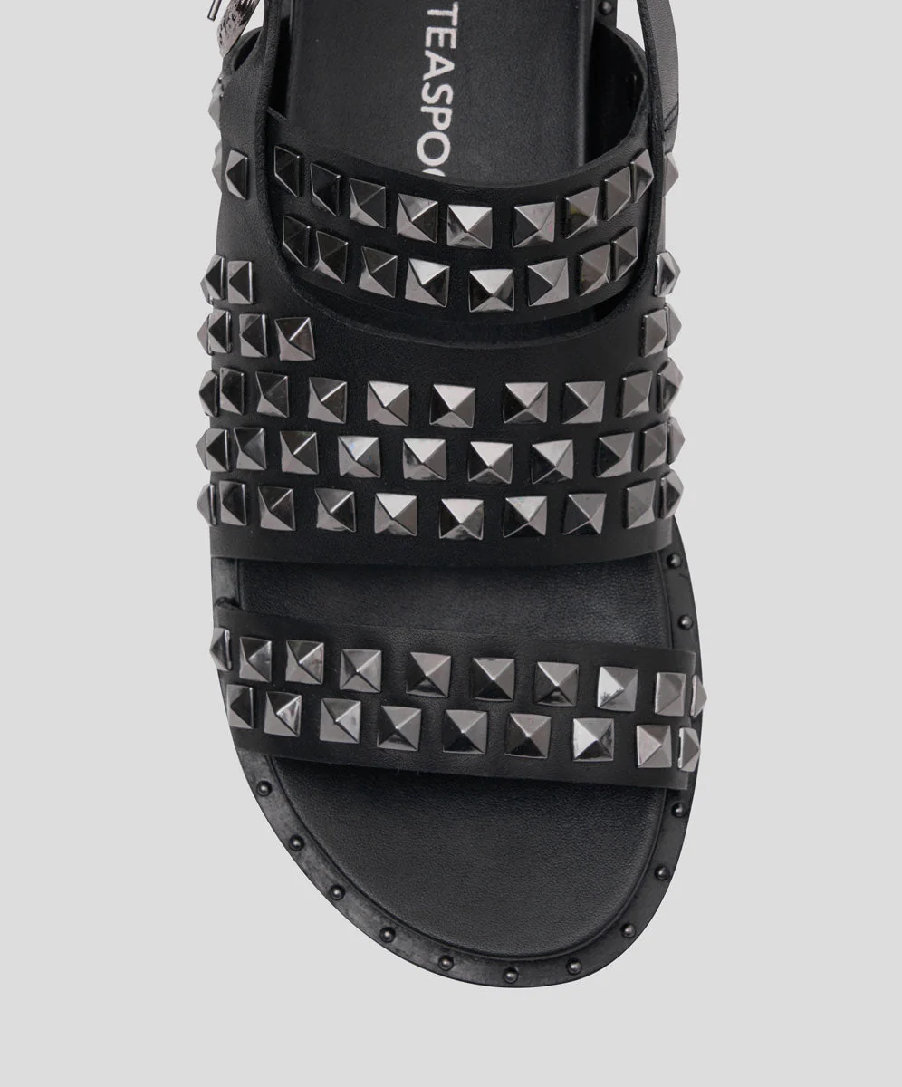 Studded Vivienne Slides - Black Metal - Image 4