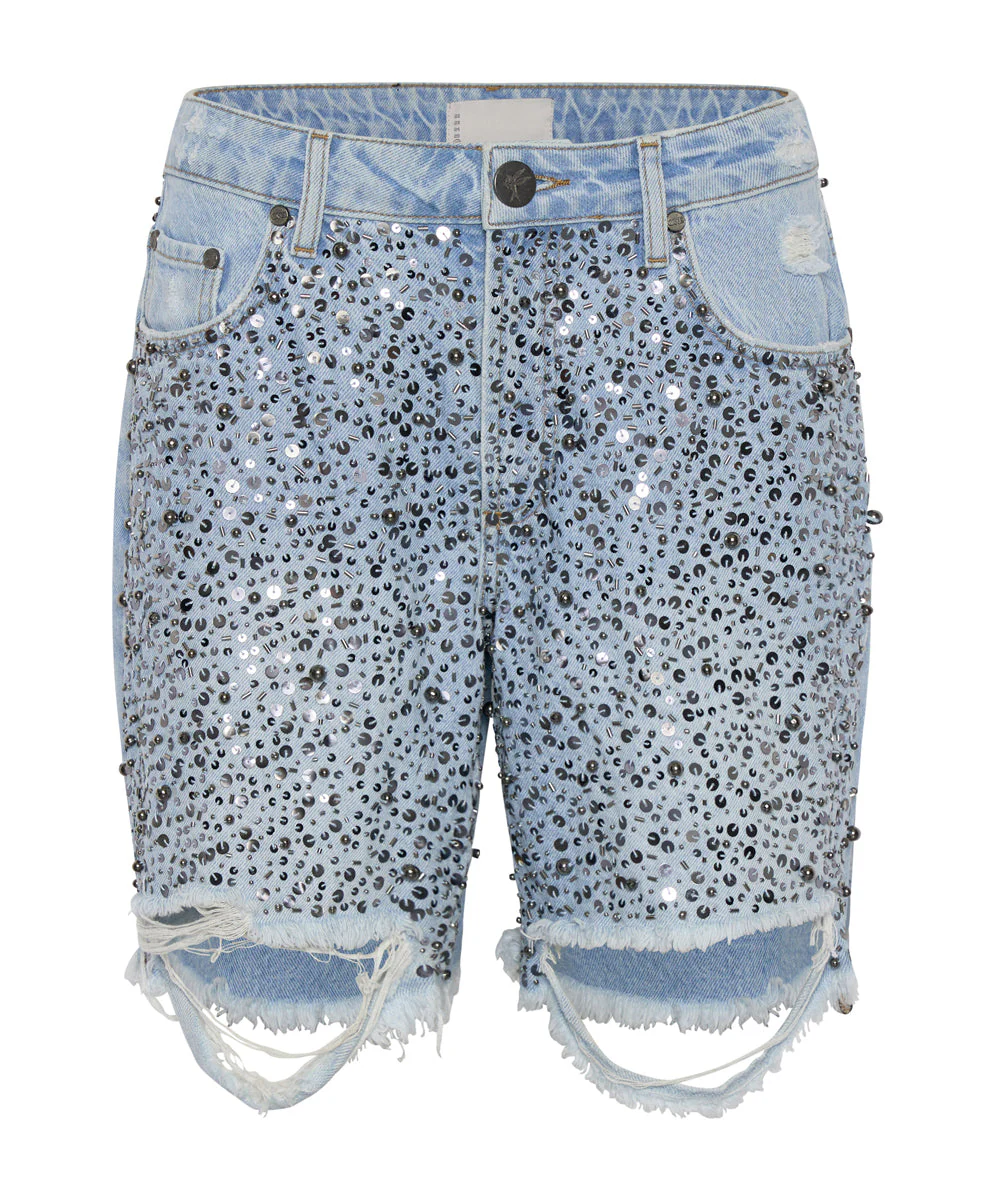 Jacksons Mid Waist Wide Leg Denim Shorts - Vintage Blue - Image 6