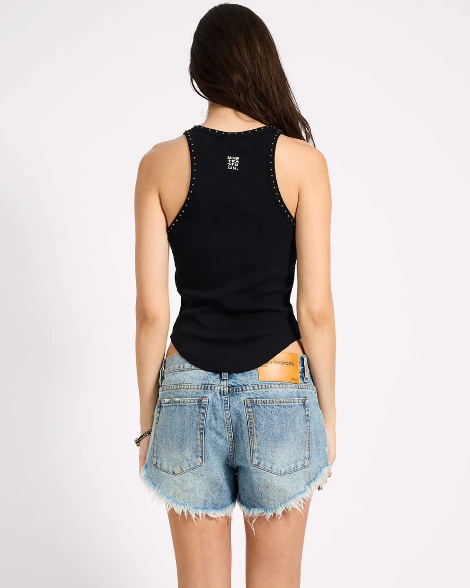 Hand Beaded Ramone Tank - Black - Image 6