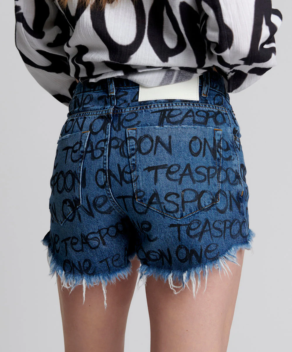 Bonitas High Waist Denim Shorts - Rosewood - Image 4