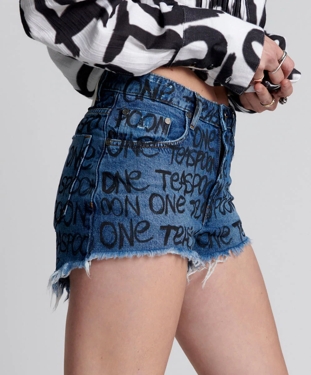 Bonitas High Waist Denim Shorts - Rosewood - Image 5