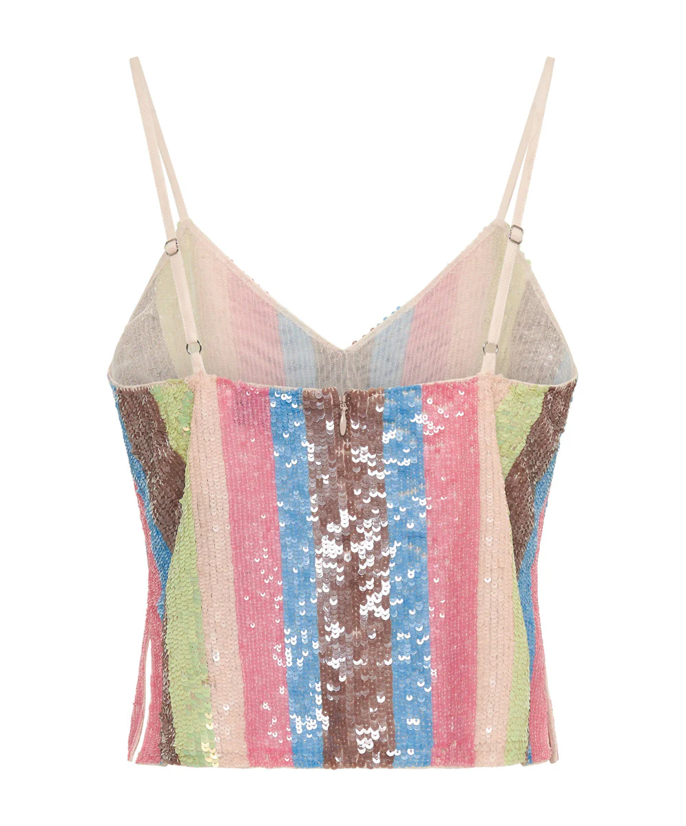 Hand Sequin Ibiza Luxe Party Cami Top - Multi - Image 7
