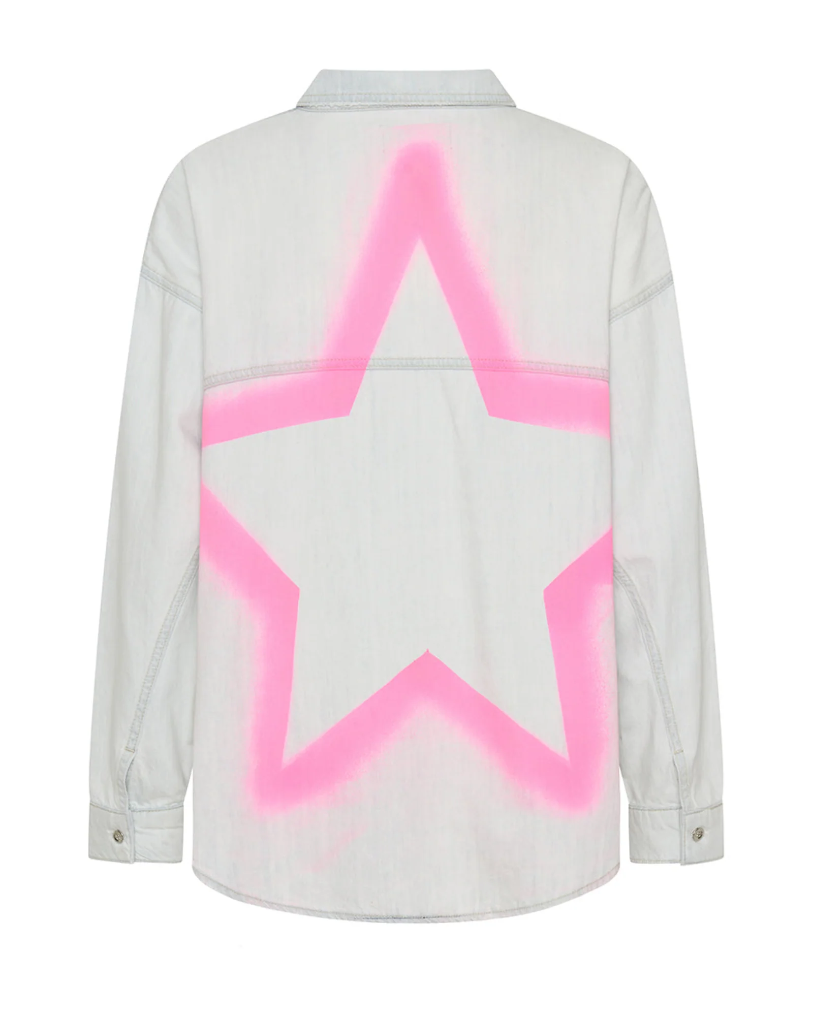 Daria Hand-Sprayed Denim Shacket - Bel Air Blue - Image 9