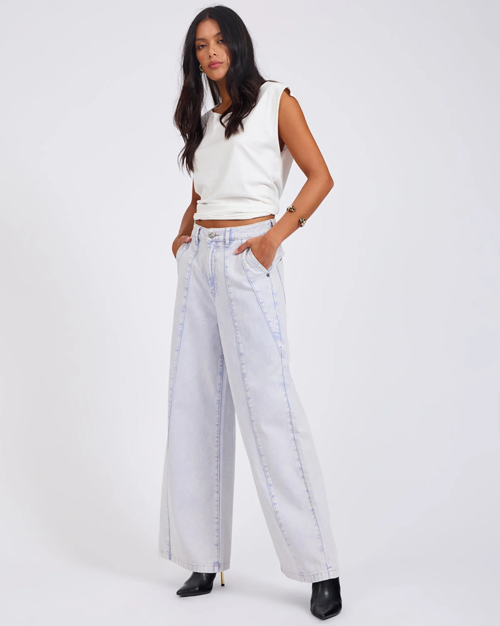 Hayden High Waist Wide Leg Trouser Denim Jeans - Image 16