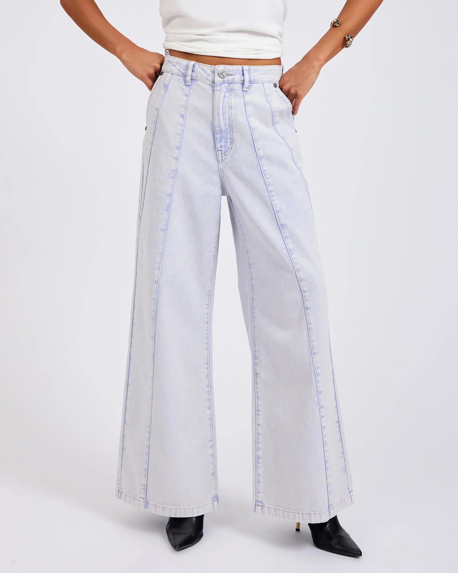 Hayden High Waist Wide Leg Trouser Denim Jeans - Image 3