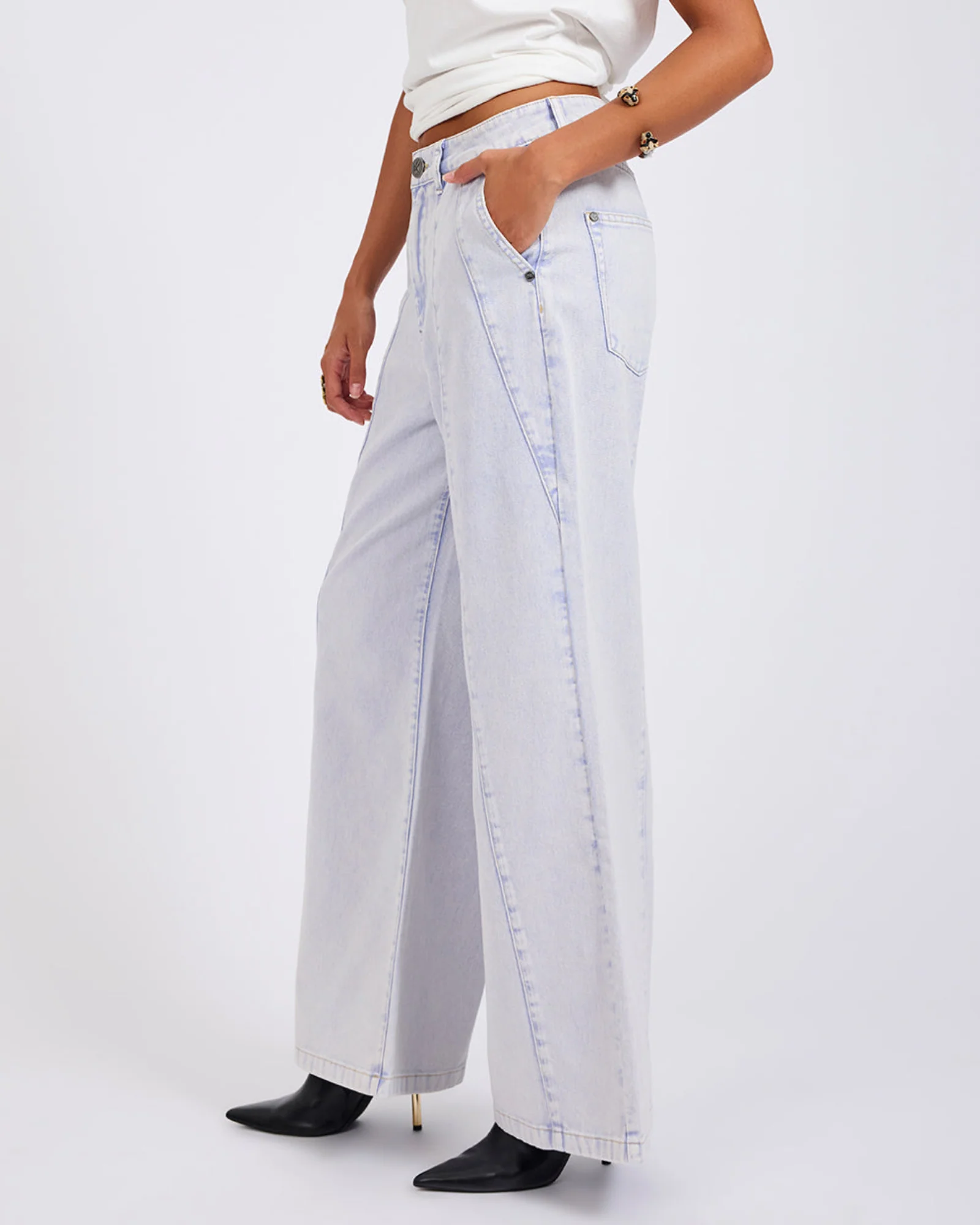 Hayden High Waist Wide Leg Trouser Denim Jeans - Image 4