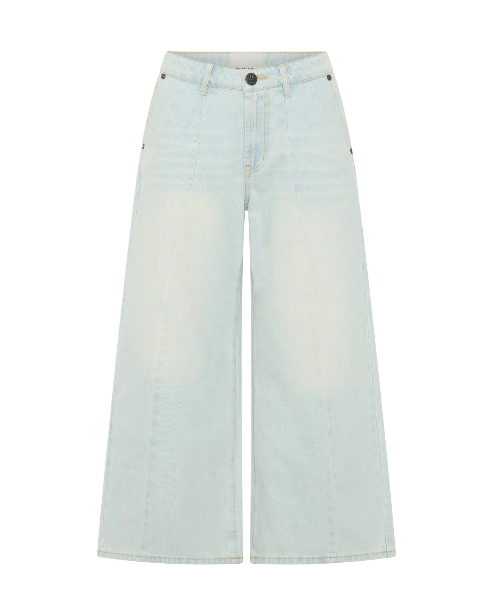 Hayden Mid Waist Wide Leg Cropped Denim Jeans - Bel Air Blue - Image 11