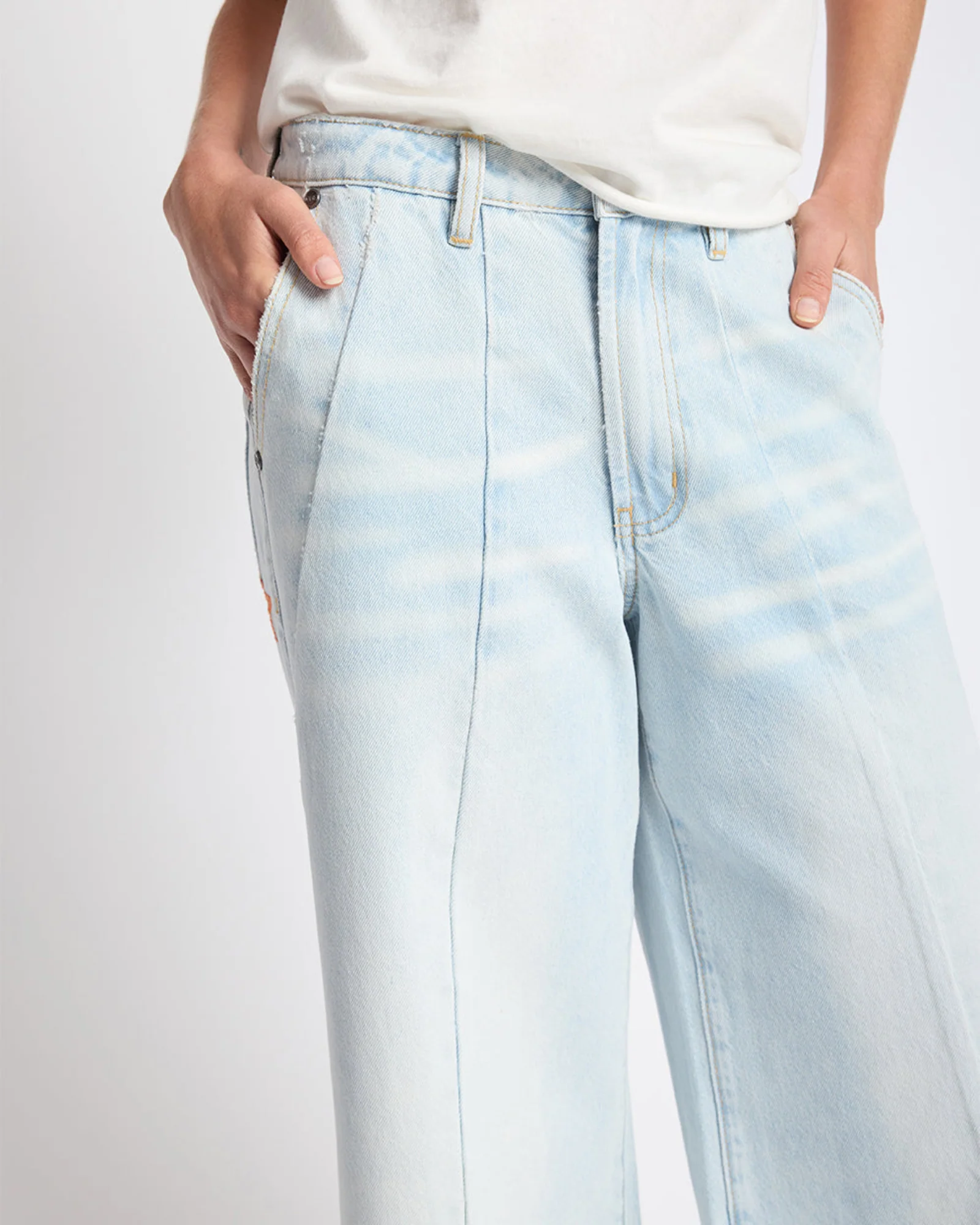 Hayden Mid Waist Wide Leg Cropped Denim Jeans - Bel Air Blue - Image 8