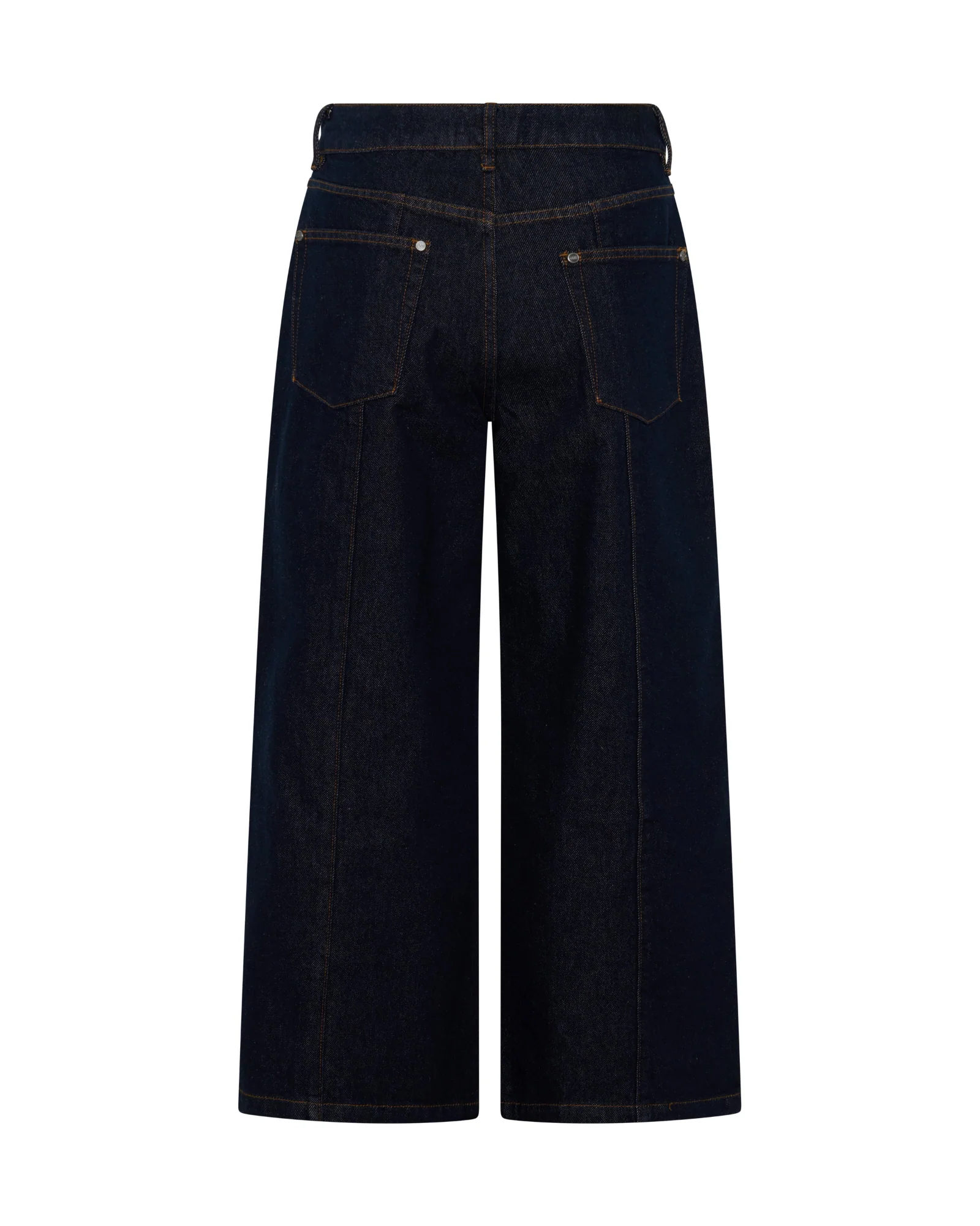 Hayden Mid Waist Wide Leg Cropped Denim Jeans - Raw Indigo - Image 9