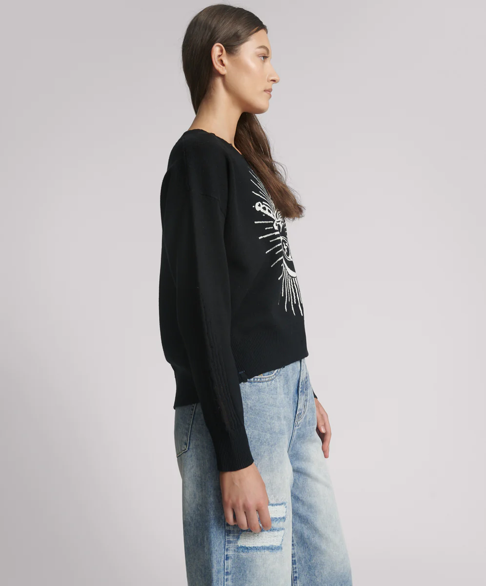 Heart O Steel Knit Jumper - Black - Image 3