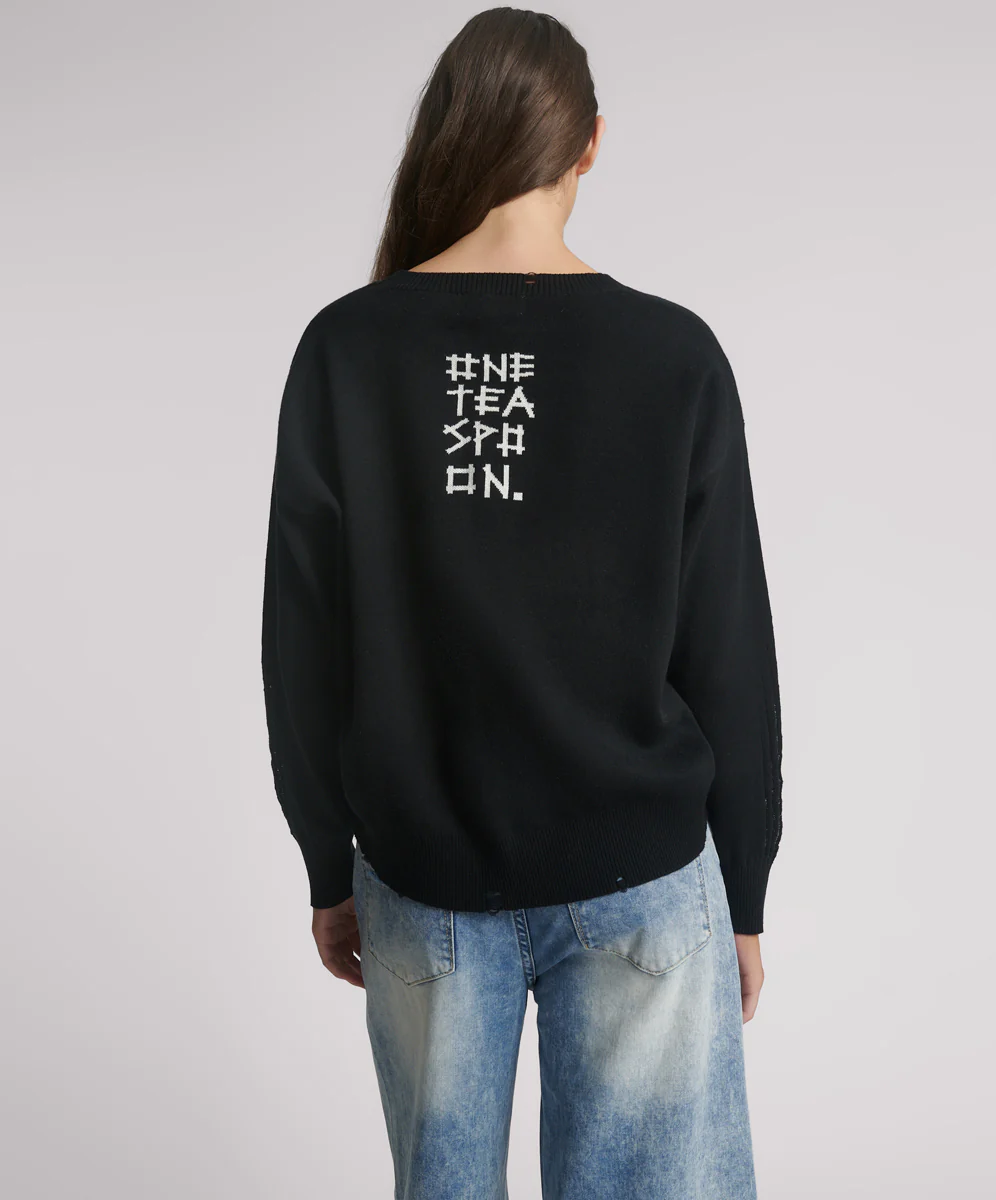 Heart O Steel Knit Jumper - Black - Image 4