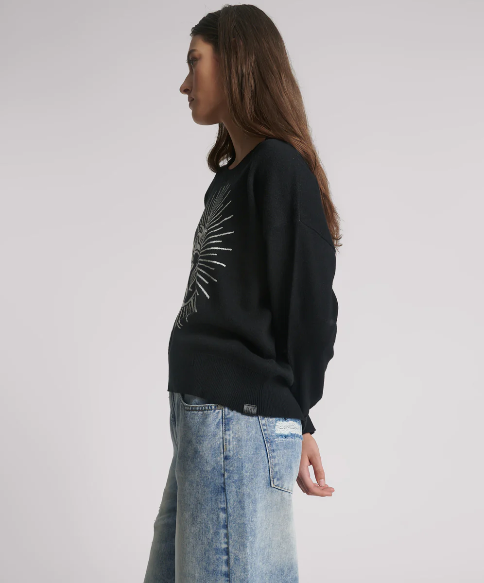 Heart O Steel Knit Jumper - Black - Image 5