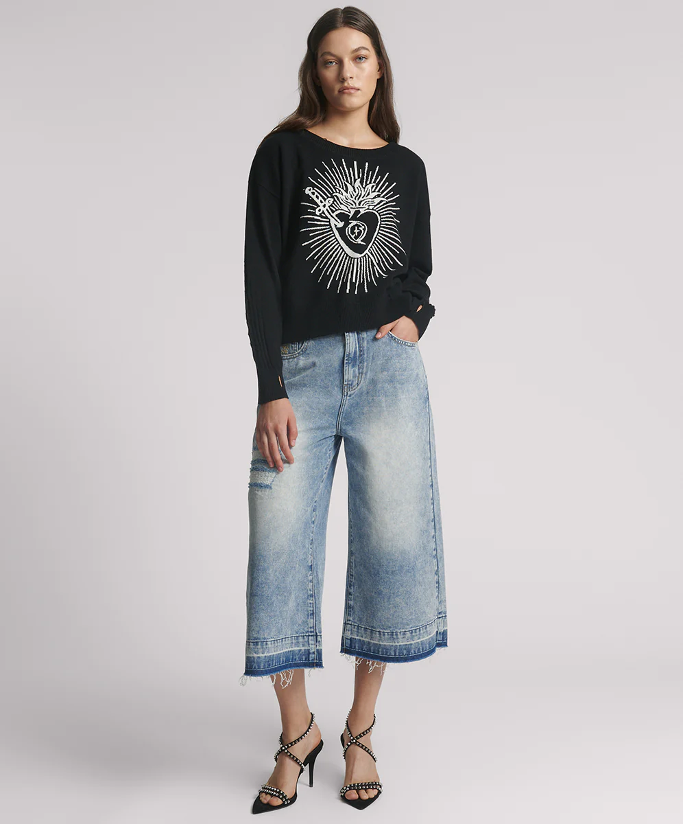 Heart O Steel Knit Jumper - Black - Image 7