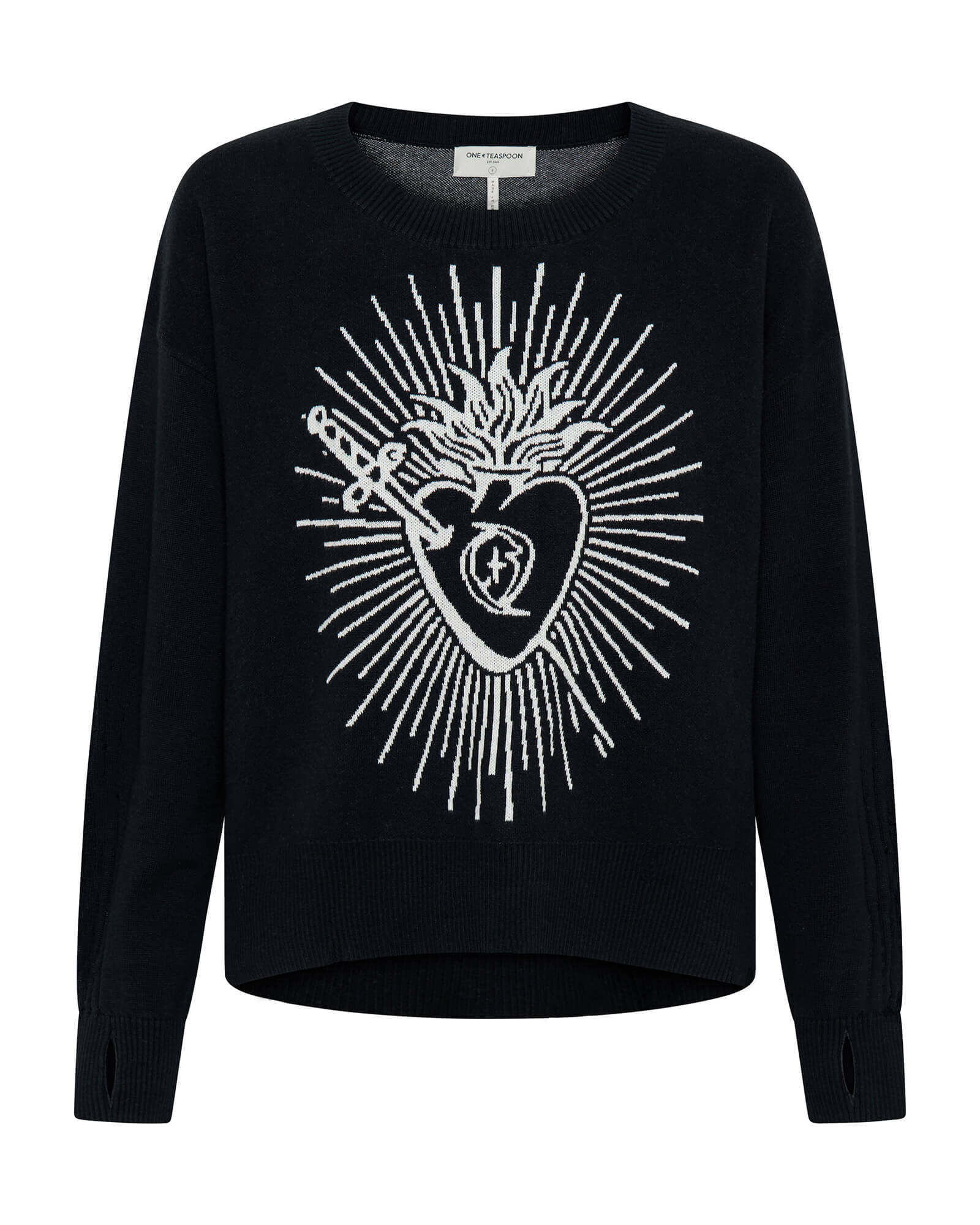 Heart O Steel Knit Jumper - Black - Image 9