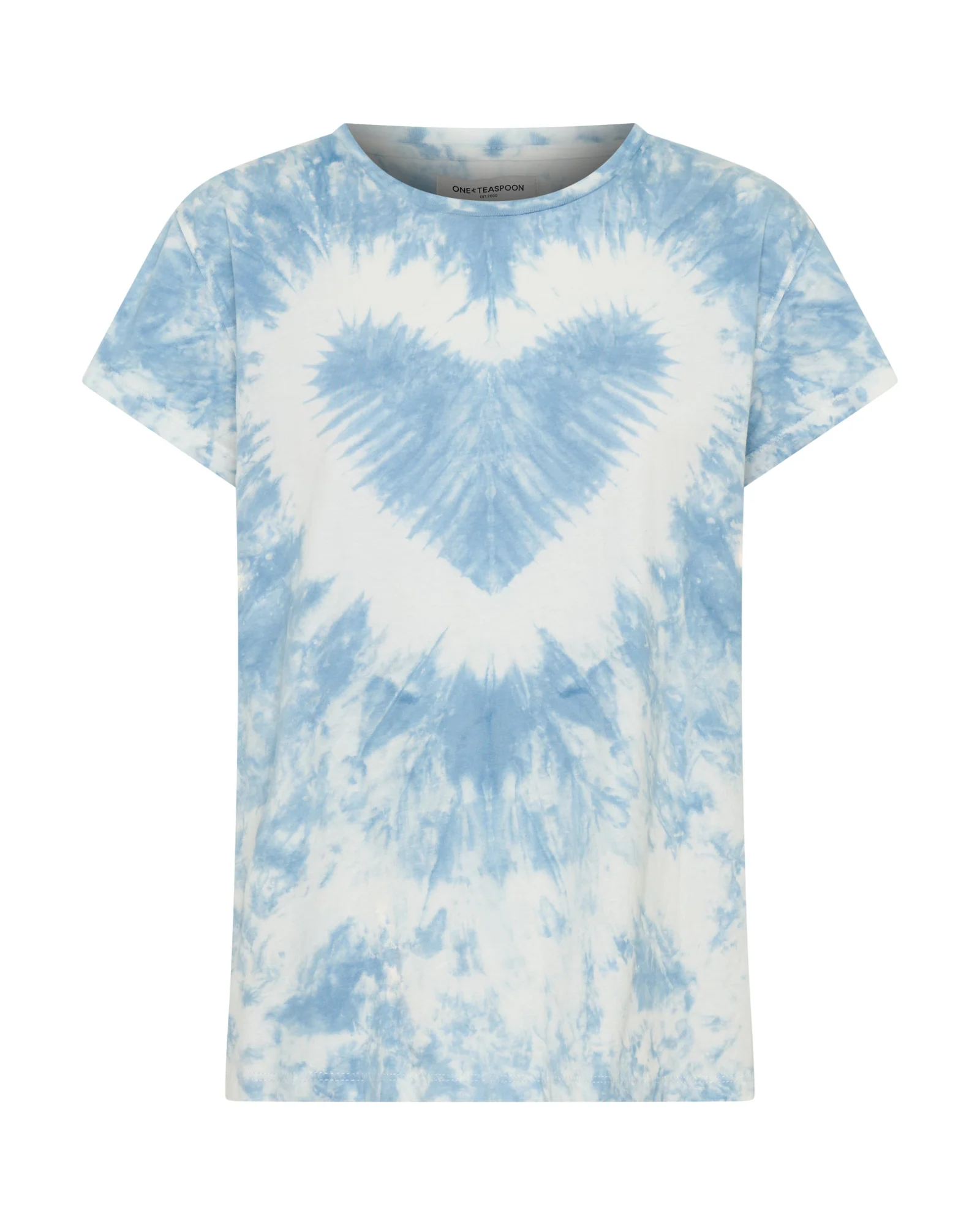 Heart Tie Dye Classic Tee - Faded Blue - Image 11