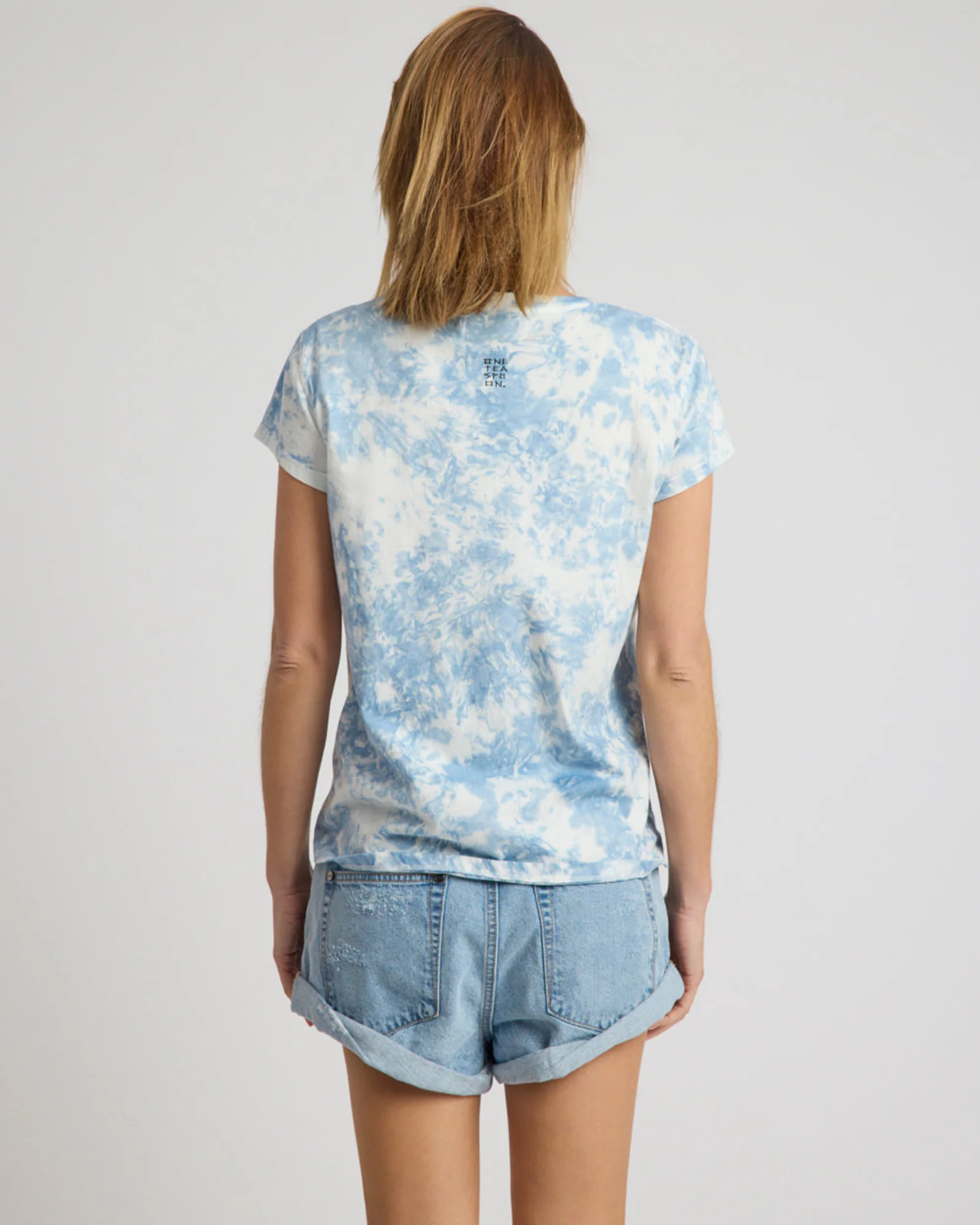 Heart Tie Dye Classic Tee - Faded Blue - Image 5