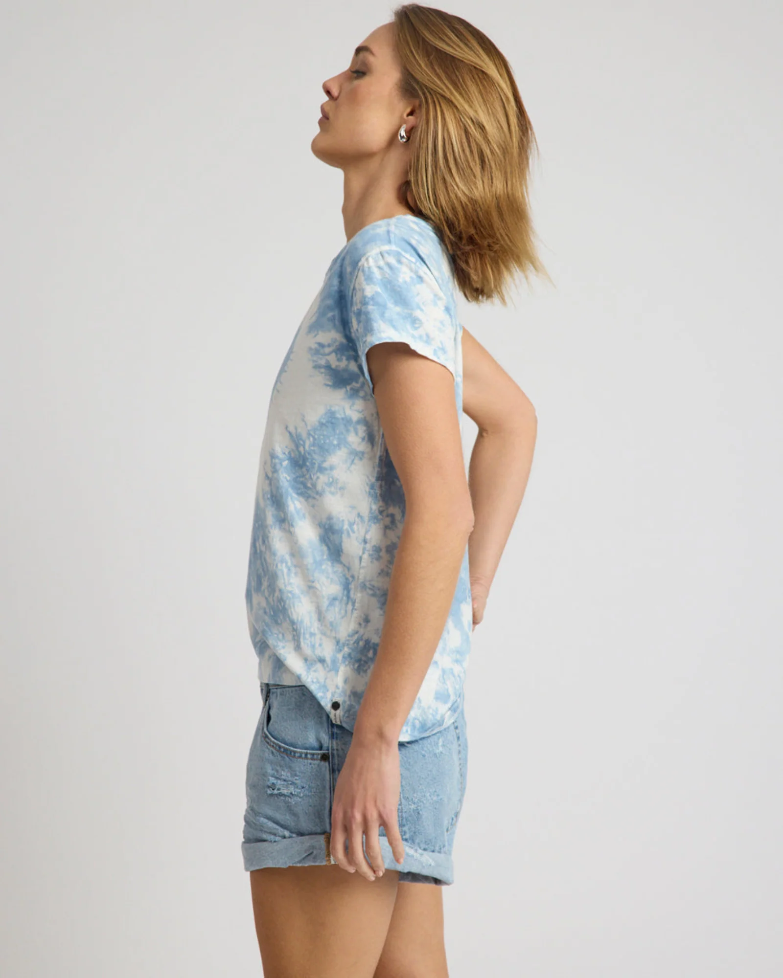 Heart Tie Dye Classic Tee - Faded Blue - Image 7