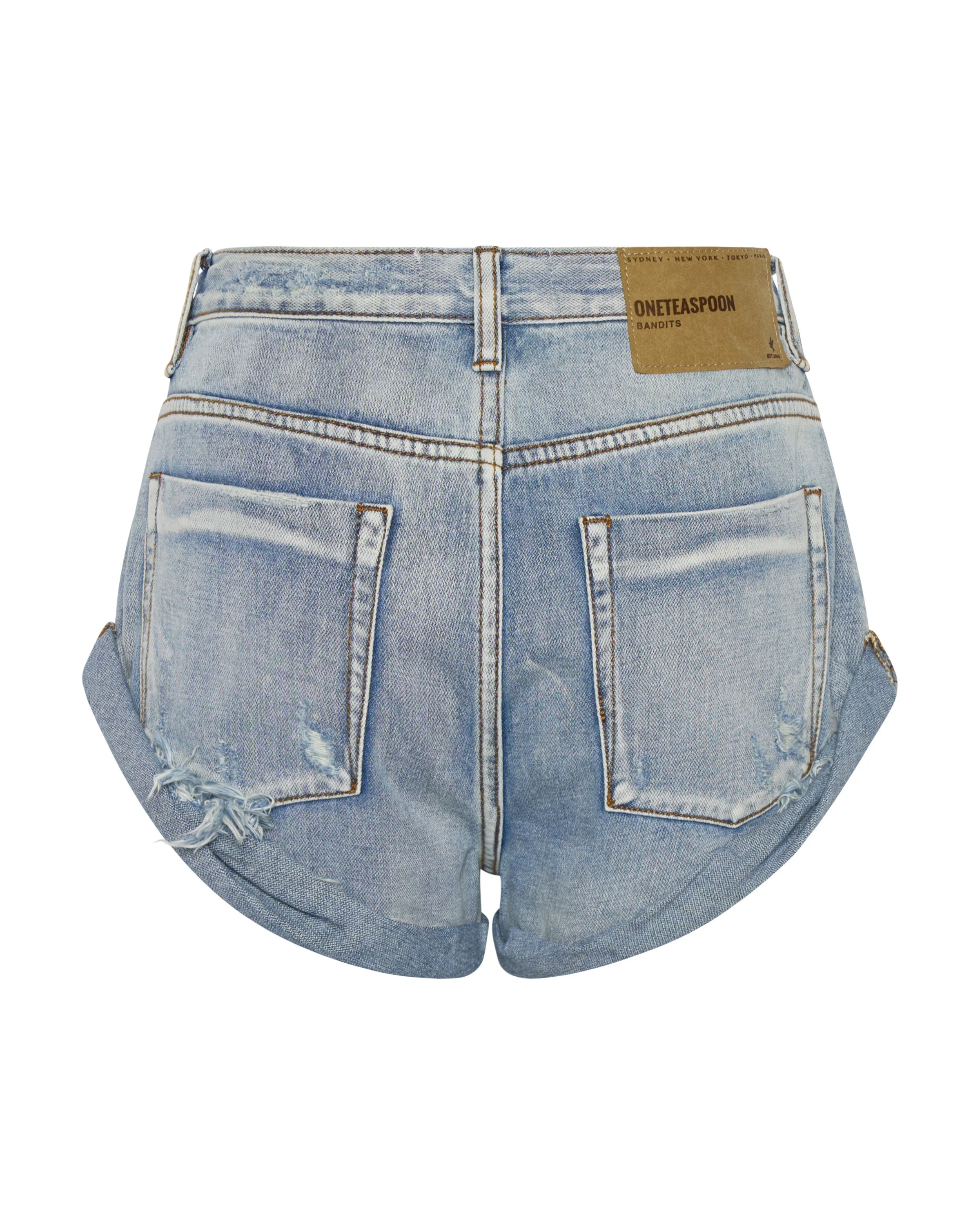 Bandits Low Waist Denim Shorts - Hendrixe Blue - Image 11