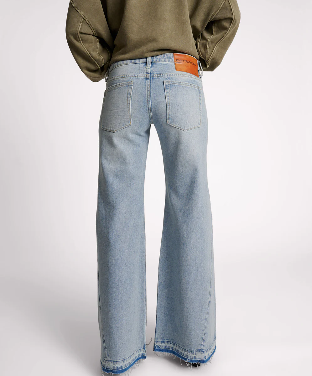 Johnnies Low Waist Wide Leg Denim Jeans - Hendrixe - Image 4