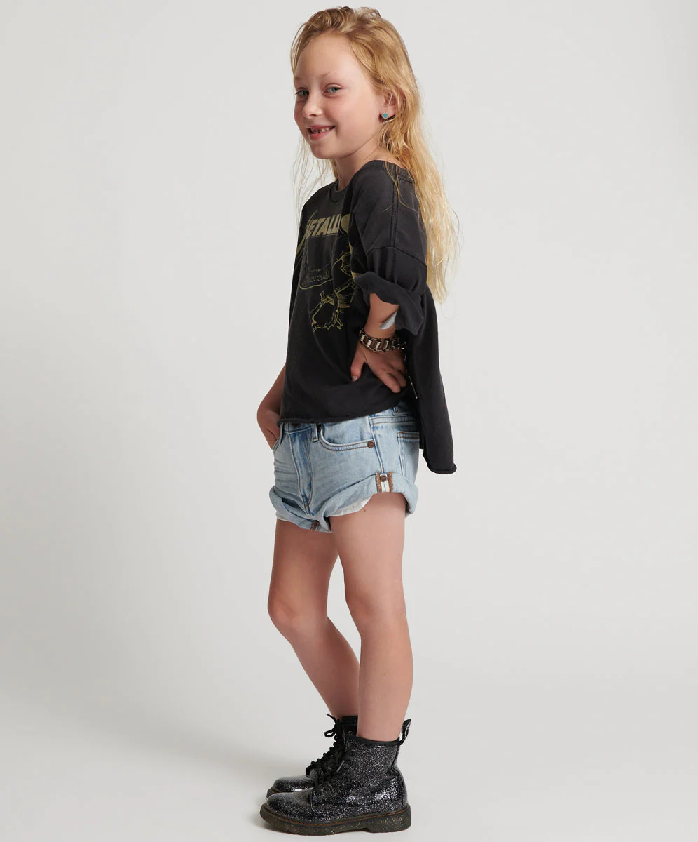 Kids Bandits Low Waist Denim Shorts - Hendrixe Blue - Image 2