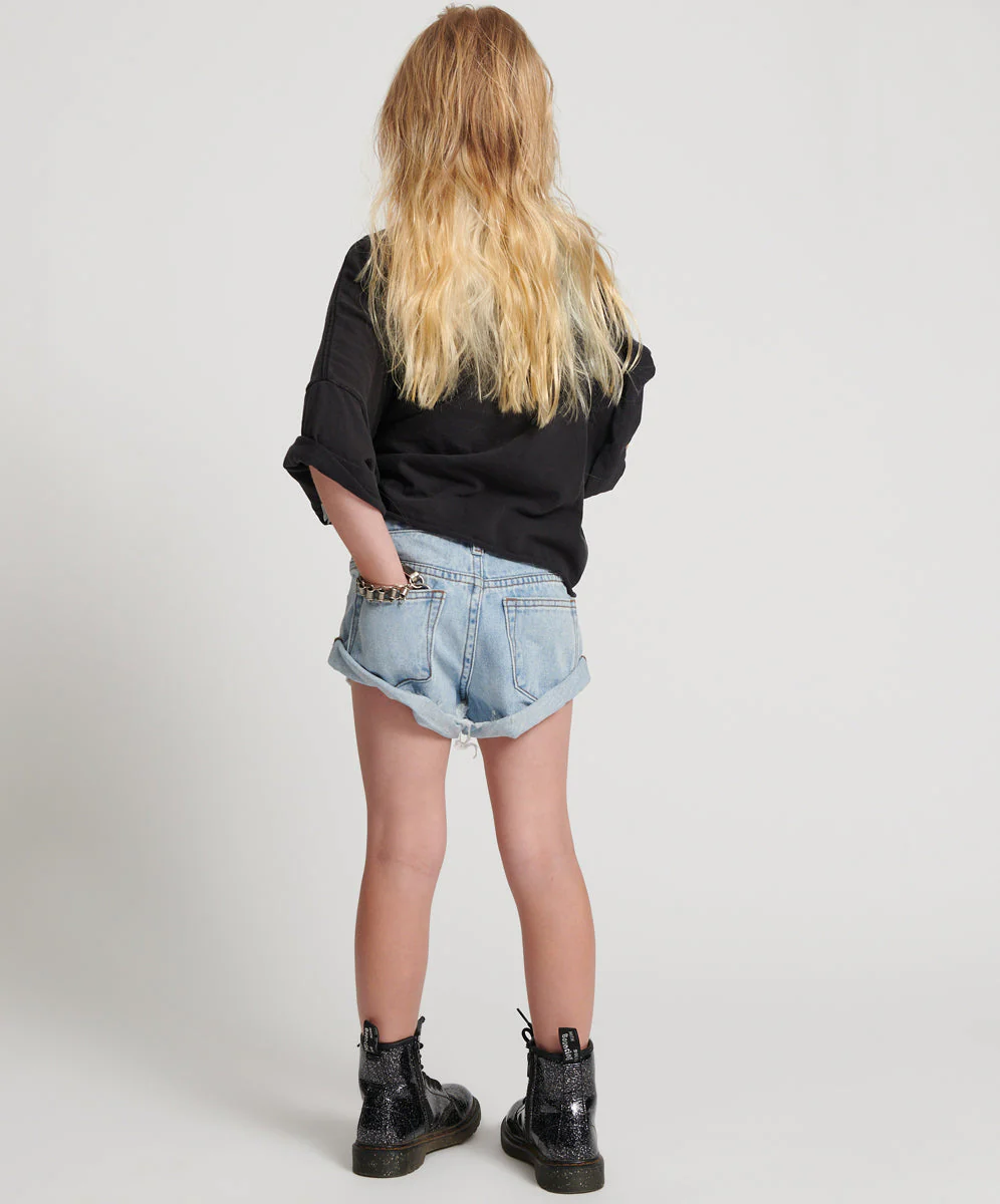 Kids Bandits Low Waist Denim Shorts - Hendrixe Blue - Image 3