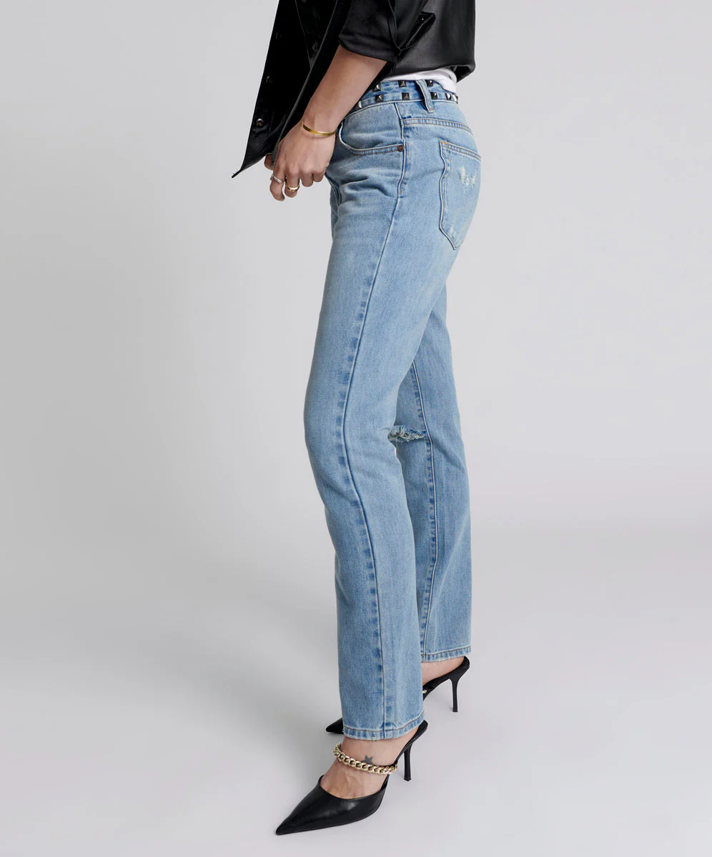 Truckers Mid Waist Straight Leg Denim Jeans - Hendrixe - Image 3