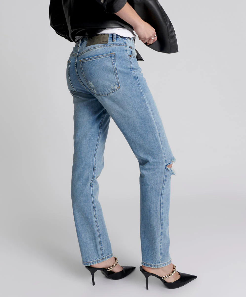 Truckers Mid Waist Straight Leg Denim Jeans - Hendrixe - Image 5