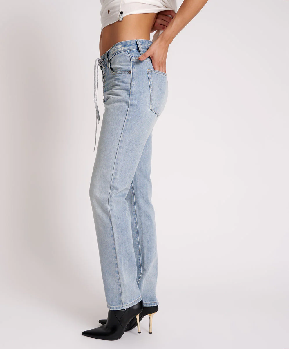 Truckers Mid Waist Straight Leg Denim Jeans - Hendrixe - Image 3
