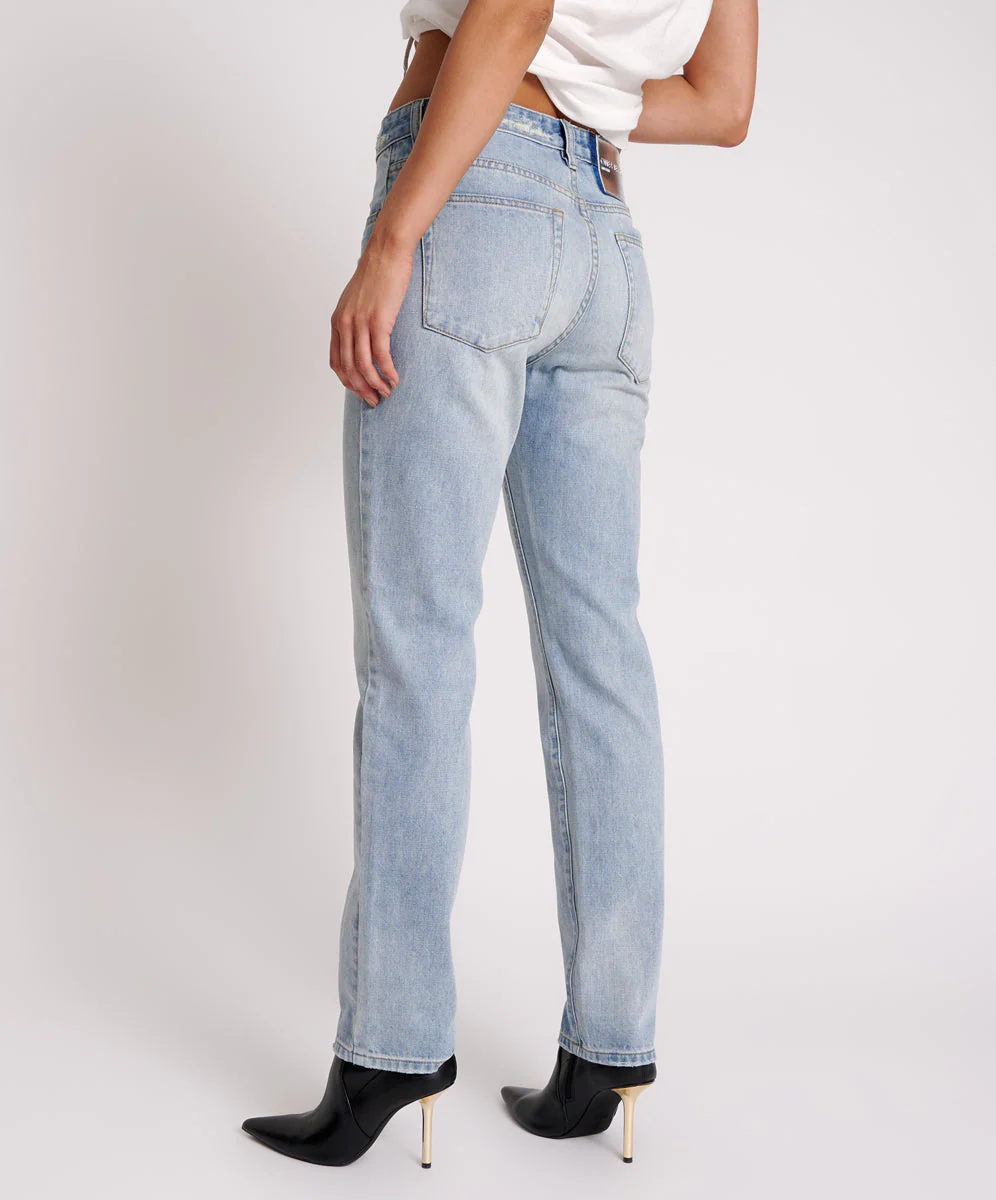 Truckers Mid Waist Straight Leg Denim Jeans - Hendrixe - Image 4