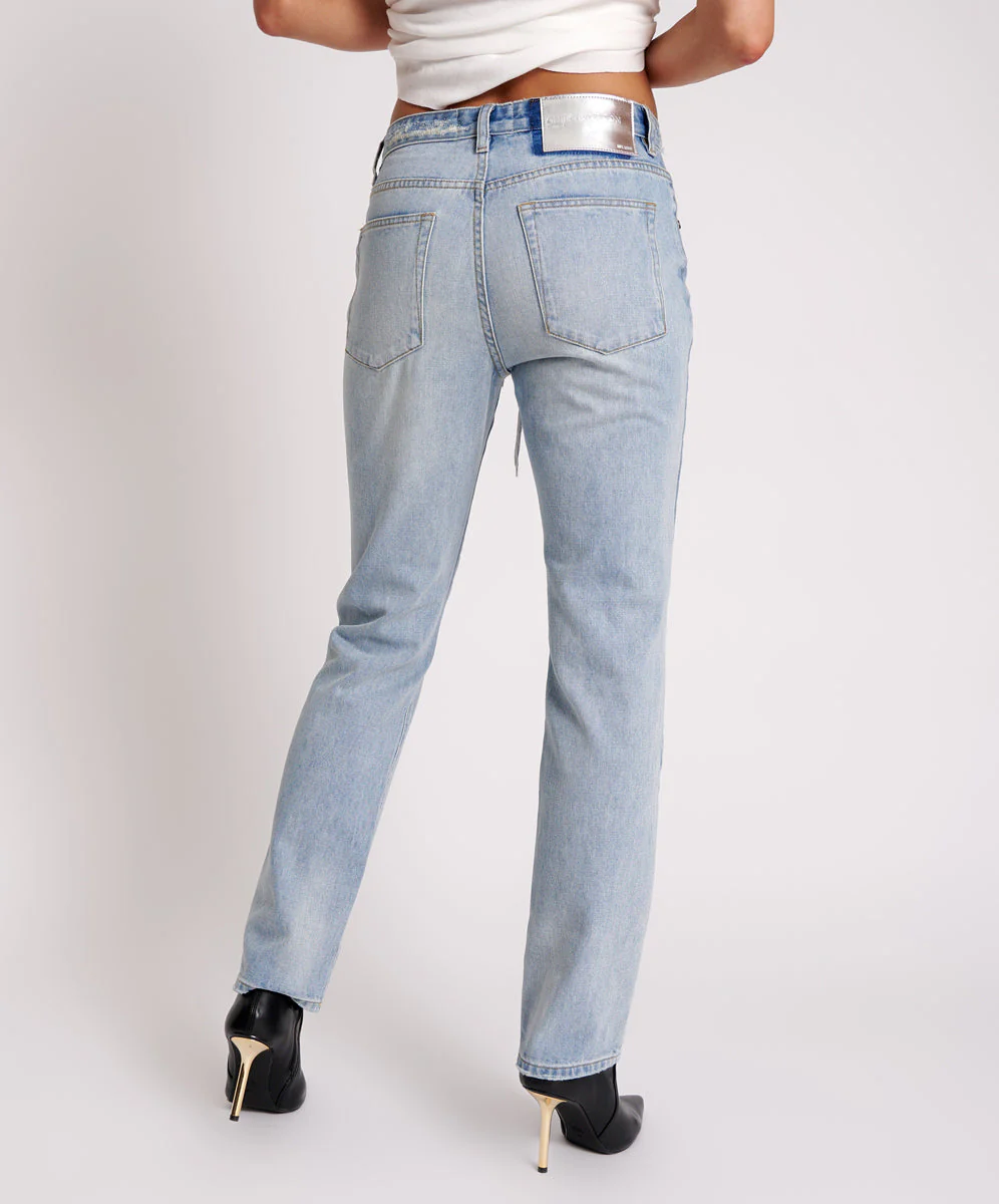 Truckers Mid Waist Straight Leg Denim Jeans - Hendrixe - Image 5