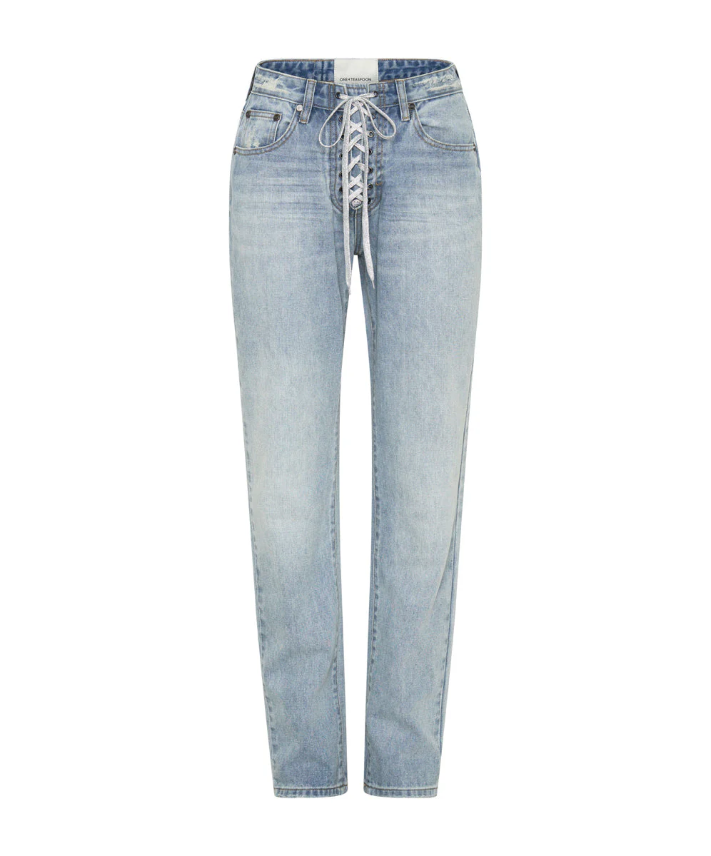 Truckers Mid Waist Straight Leg Denim Jeans - Hendrixe - Image 6