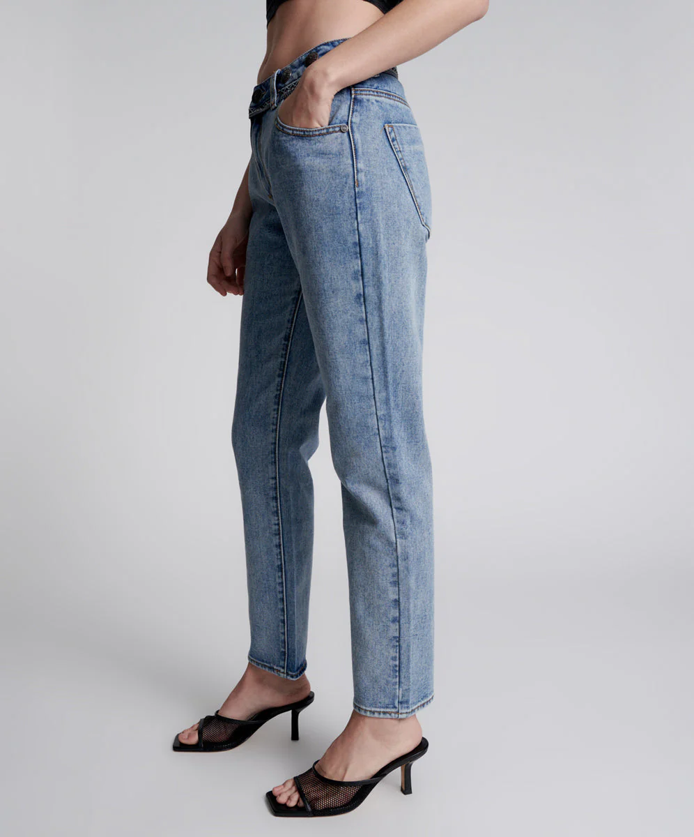 Truckers Mid Waist Straight Leg Denim Jeans - Hollywood Hills - Image 3