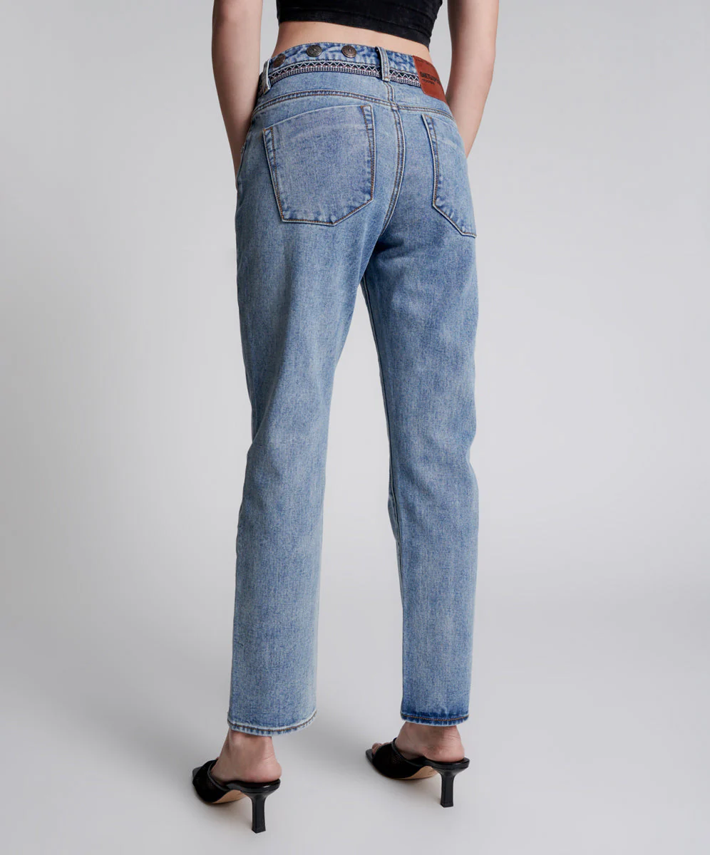 Truckers Mid Waist Straight Leg Denim Jeans - Hollywood Hills - Image 4
