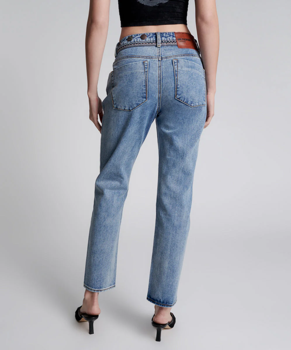 Truckers Mid Waist Straight Leg Denim Jeans - Hollywood Hills - Image 5