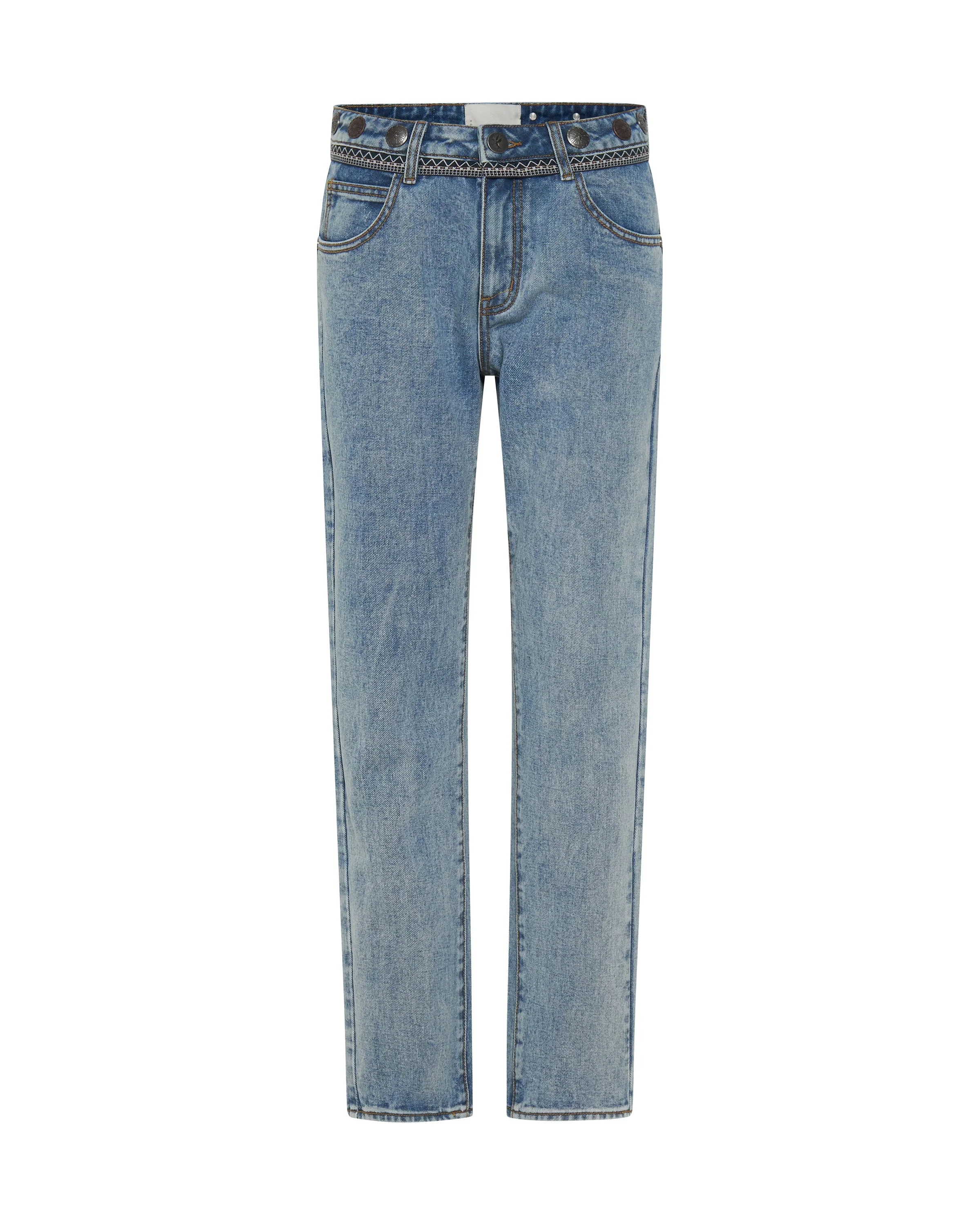 Truckers Mid Waist Straight Leg Denim Jeans - Hollywood Hills - Image 6