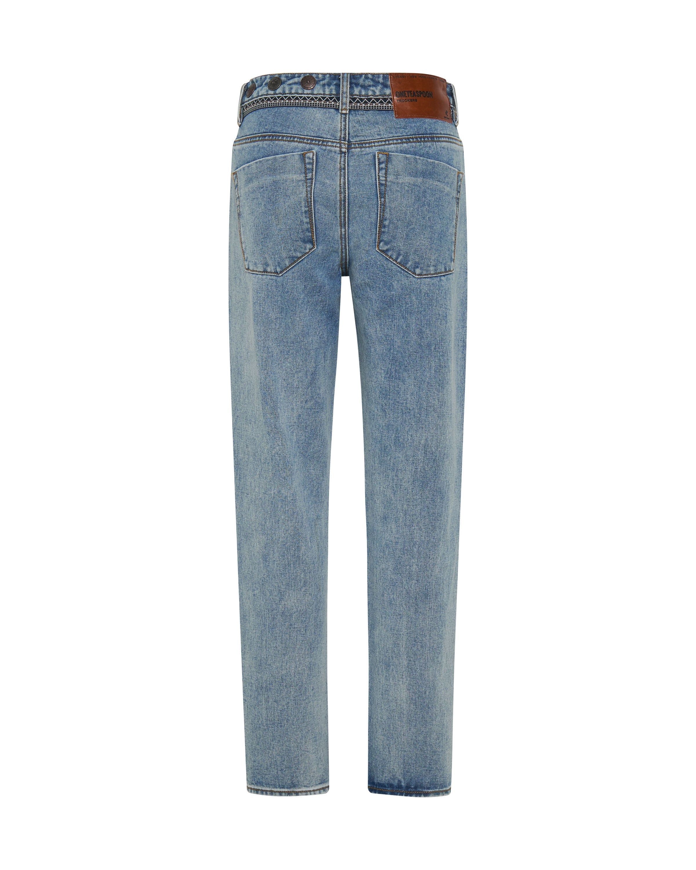 Truckers Mid Waist Straight Leg Denim Jeans - Hollywood Hills - Image 7