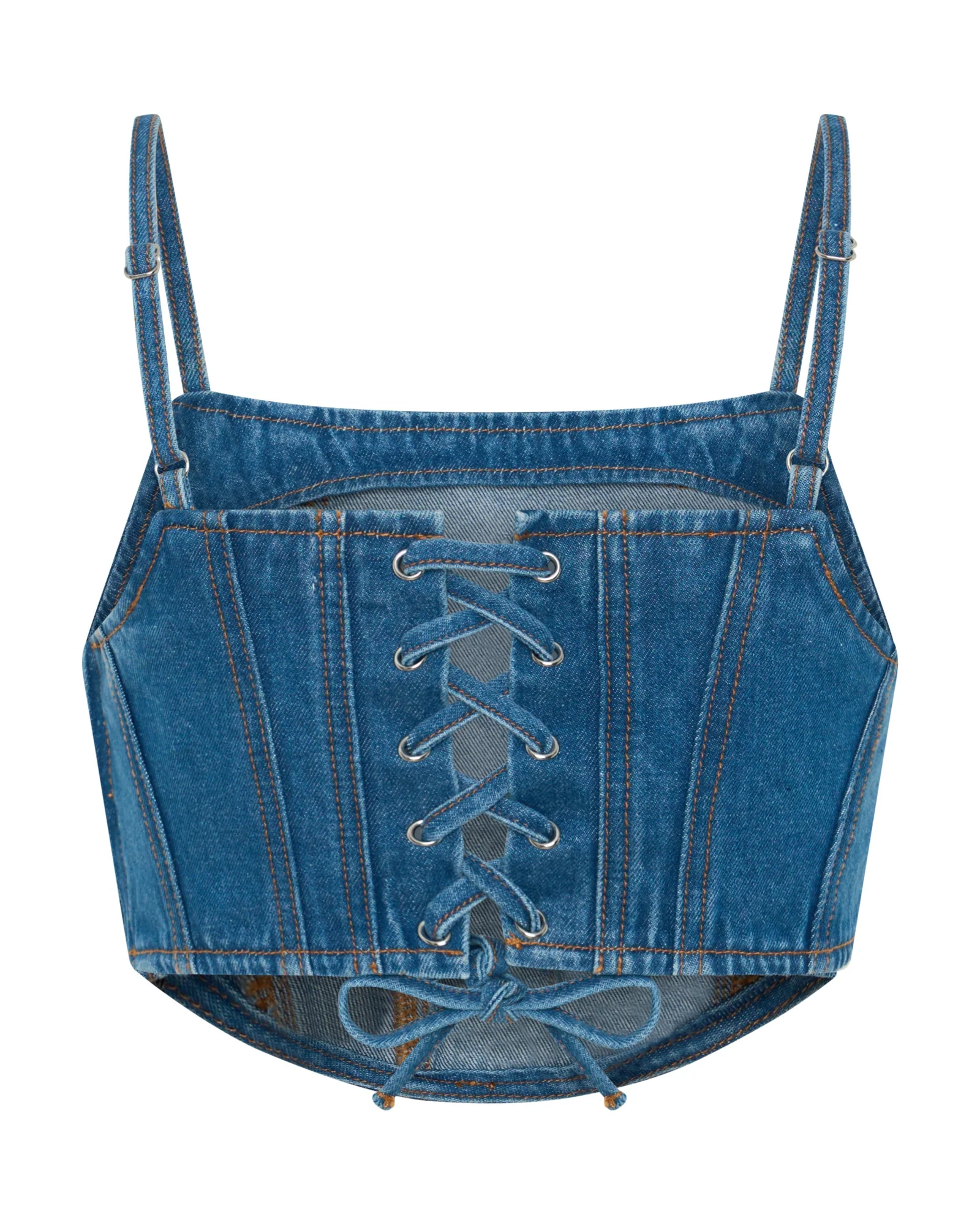 Honey Rider Bustier Crop Denim Top - Pacifica Blue - Image 8