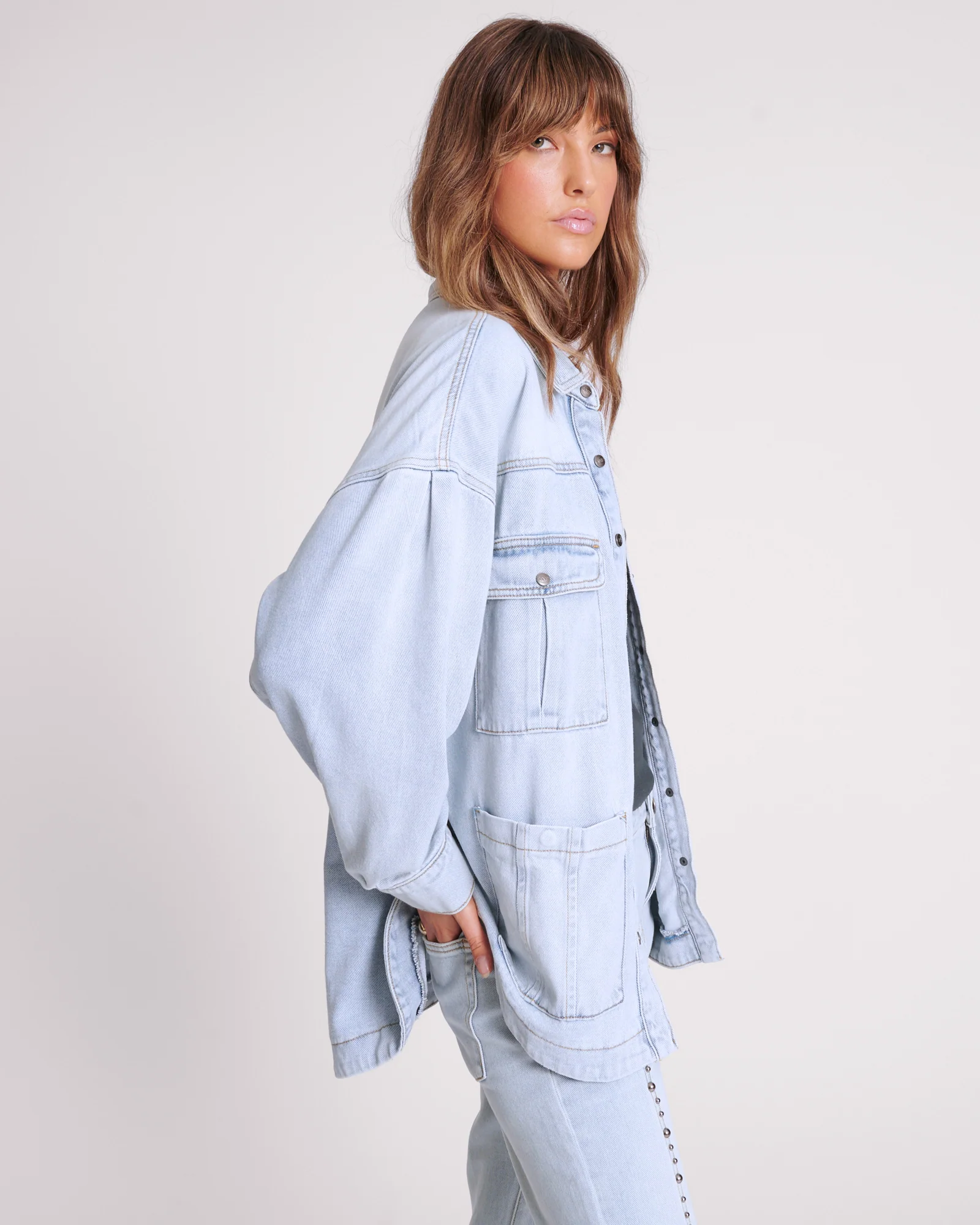 Longline Denim Jacket - Hustler - Image 4